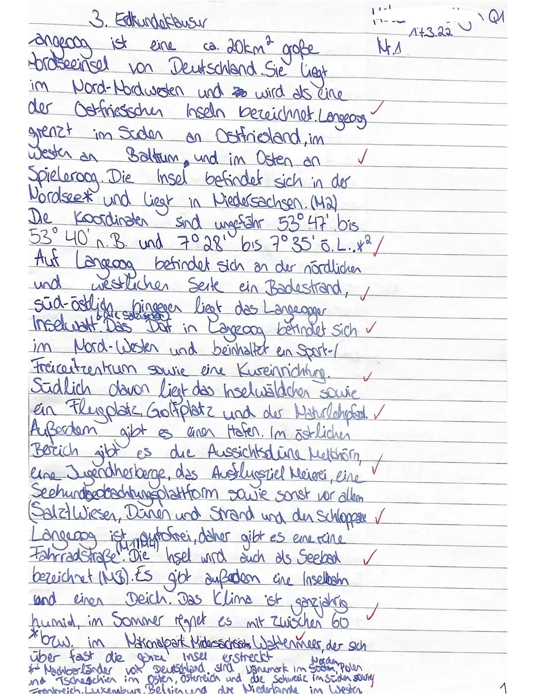 Klausur II/Q1
Kurs: Geo-GK 82 (Sm)
Name:
Thema
Punkte: 6/100
Tourismus im Spannungsfeld von Ökonomie und Ökologie
Das Beispiel der Nordseein