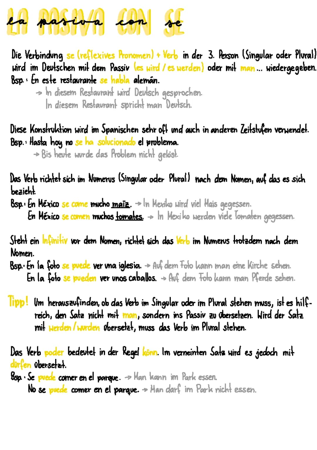 Einfache Beispiele: Die spanische passive Stimme mit 'se'