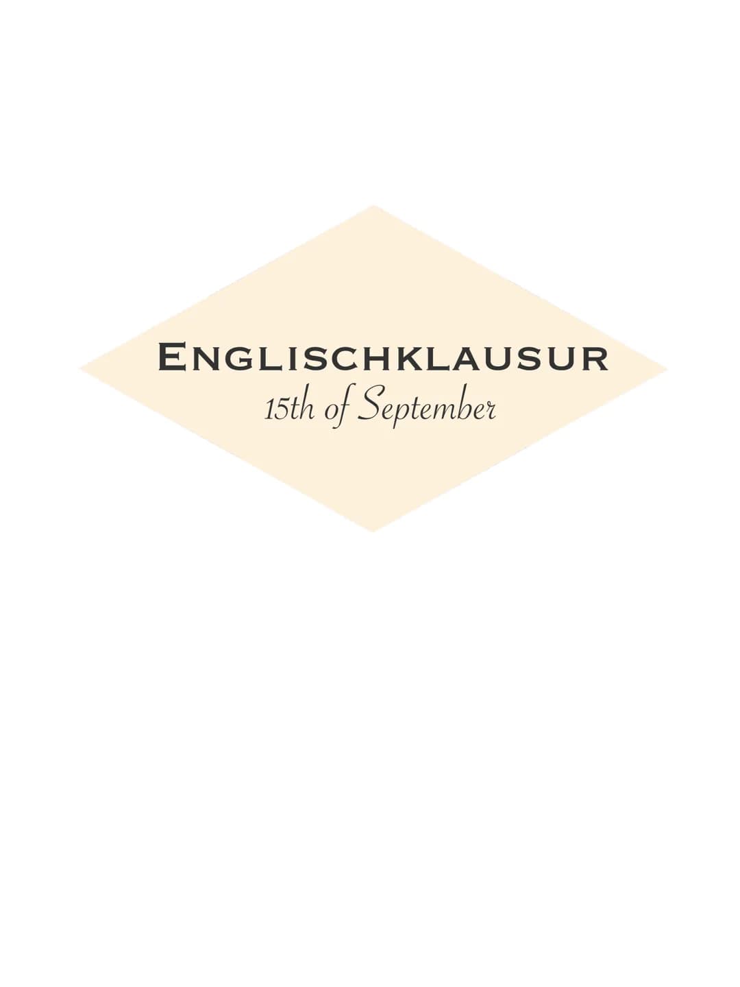 ENGLISCHKLAUSUR
15th of September 3
INHALT
Themenübersicht
Helpful Skill Pages
Aufgabenliste
Wochenplan/Lernplan
A Summary
A Analysis Thursd