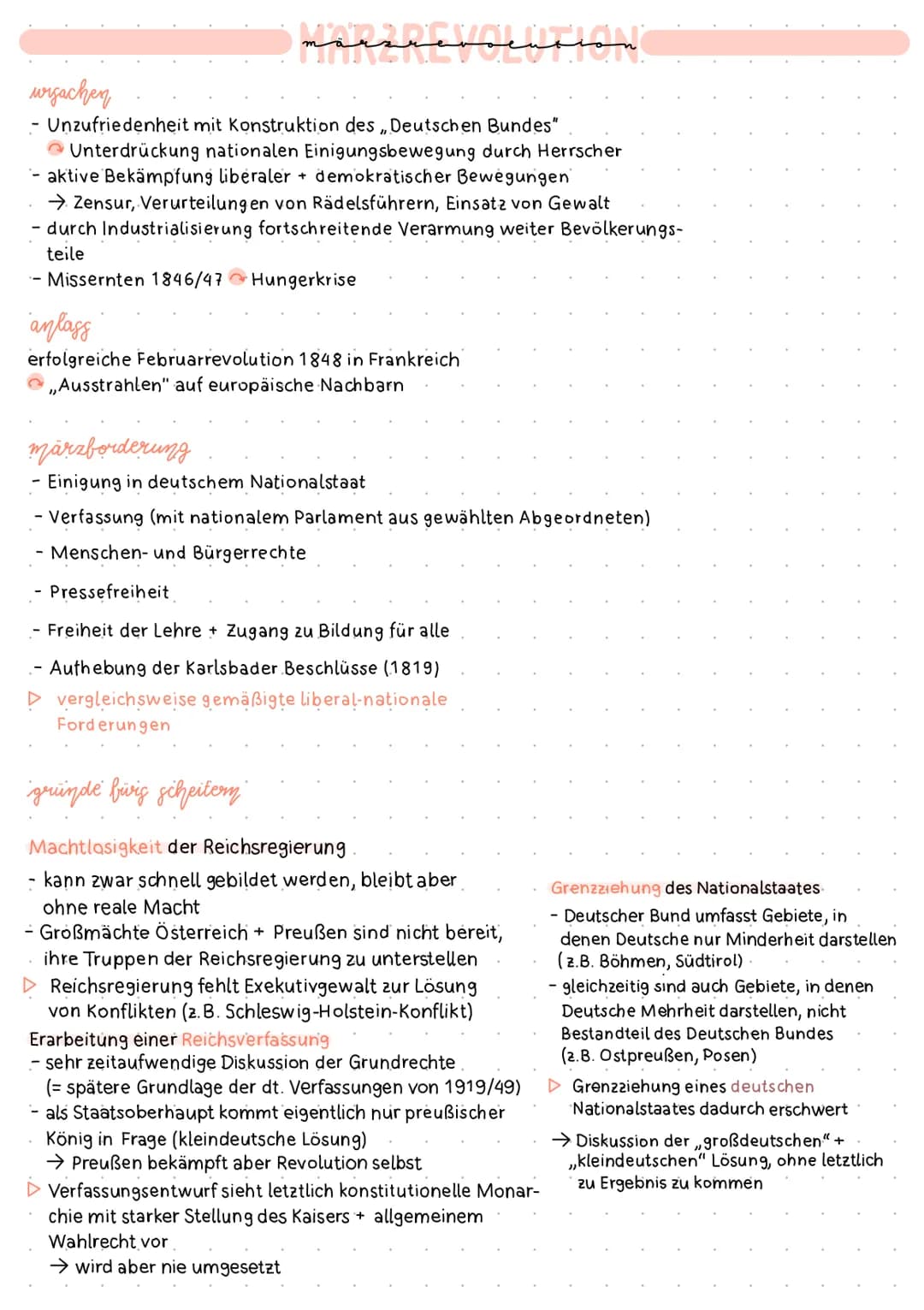 Lernzettel Geschichte: 24.03.2024
begribb.
Phase vor der Märarevolution 1848 in Deutschland (1815 11830-1848),
geprägt durch Restaurationspo