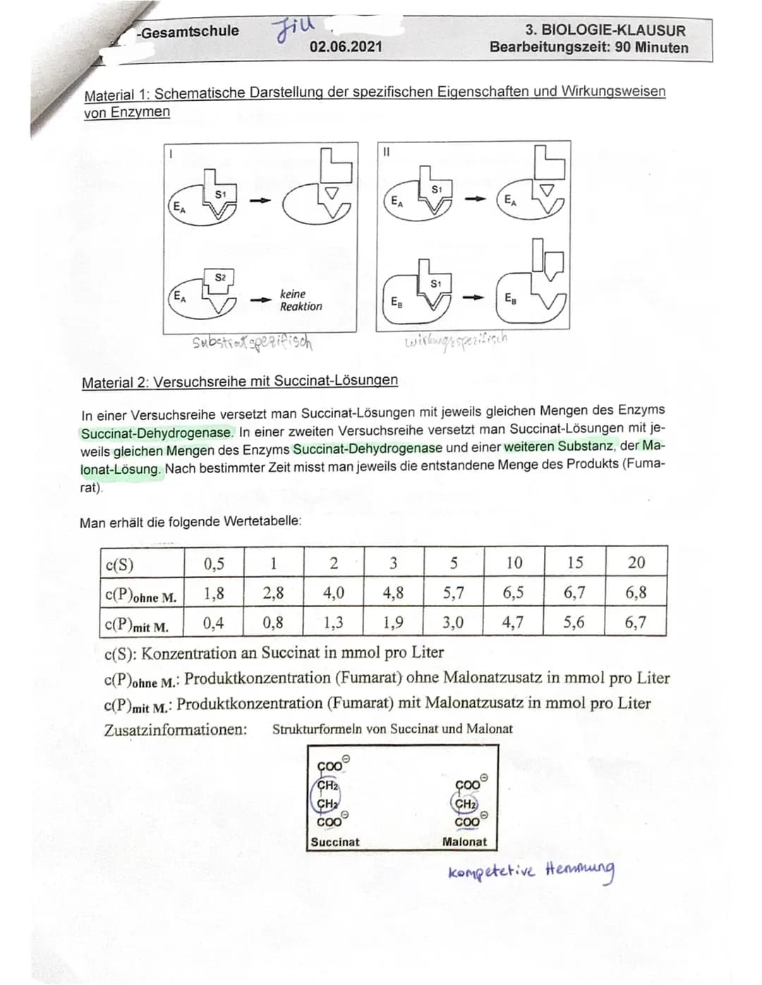 GK EF (
1.1
Aufgabe 1: Enzymatik (46 Punkte)
1.2
1.3
-Gesamtschule
2.1
02.06.2021
2.2
Jiu
3. BIOLOGIE-KLAUSUR
Bearbeitungszeit: 90 Minuten
B