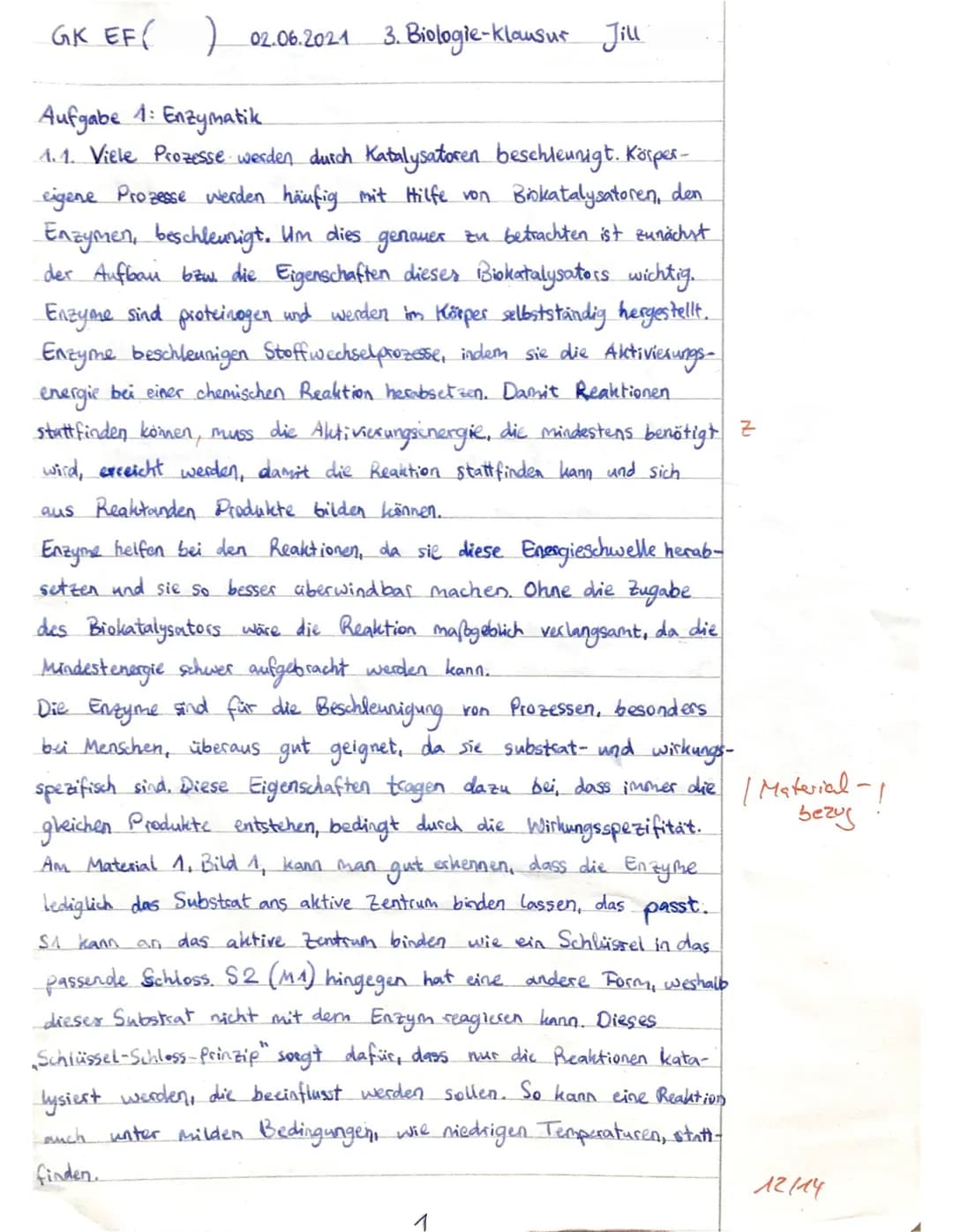GK EF (
1.1
Aufgabe 1: Enzymatik (46 Punkte)
1.2
1.3
-Gesamtschule
2.1
02.06.2021
2.2
Jiu
3. BIOLOGIE-KLAUSUR
Bearbeitungszeit: 90 Minuten
B