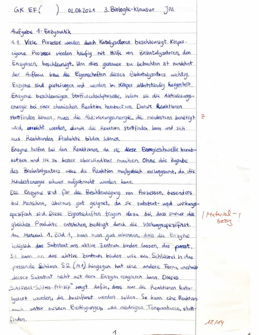GK EF (
1.1
Aufgabe 1: Enzymatik (46 Punkte)
1.2
1.3
-Gesamtschule
2.1
02.06.2021
2.2
Jiu
3. BIOLOGIE-KLAUSUR
Bearbeitungszeit: 90 Minuten
B