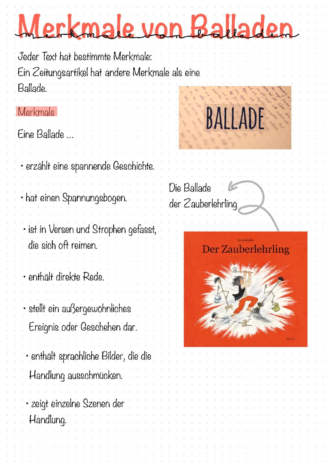 Merkmale von Balladen📚