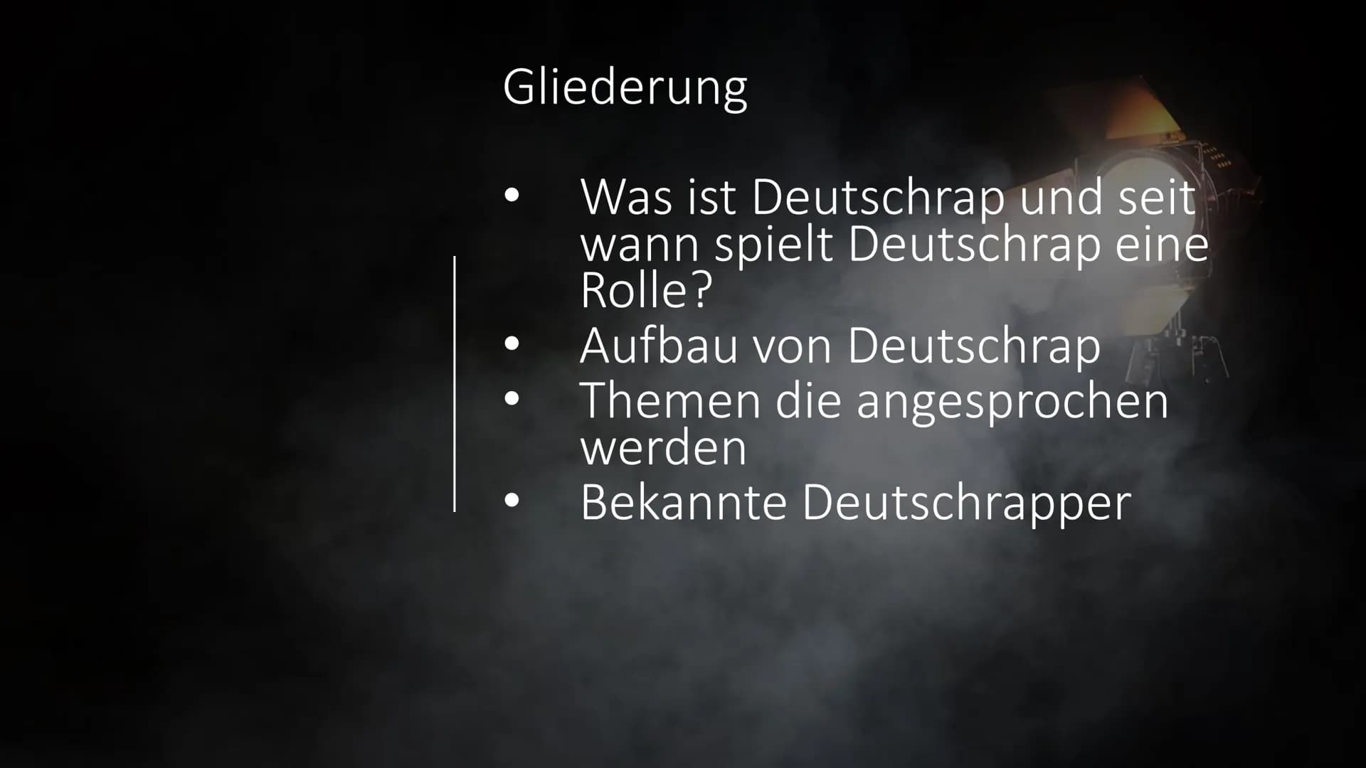 Deutschrap
VIKE
AIR Deutschrap
Deutschrap ist Hip-Hop-Musik die oftmals im Sprechgesang gerappt wird und aggressiv aber auch
lässig wirkt. S