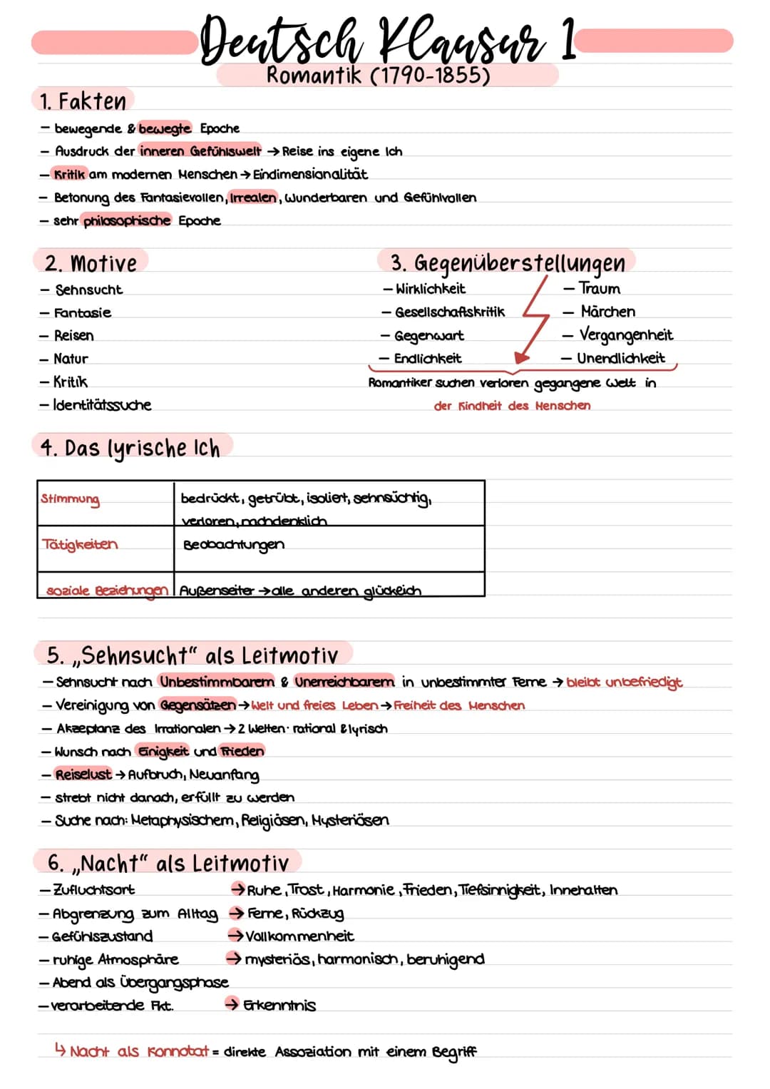 1. Fakten
- bewegende & bewegte Epoche
- Ausdruck der inneren Gefühlswelt →Reise ins eigene Ich
- Kritik am modernen Menschen → Eindimension