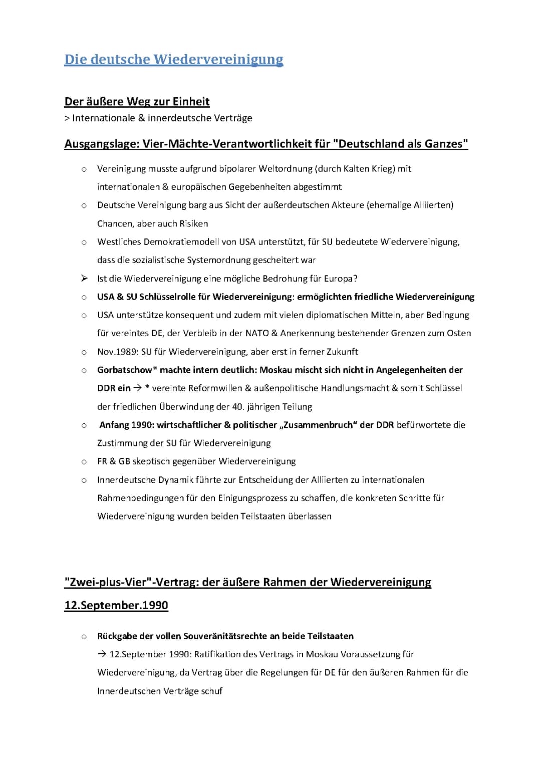 Die Wiedervereinigung Deutschlands