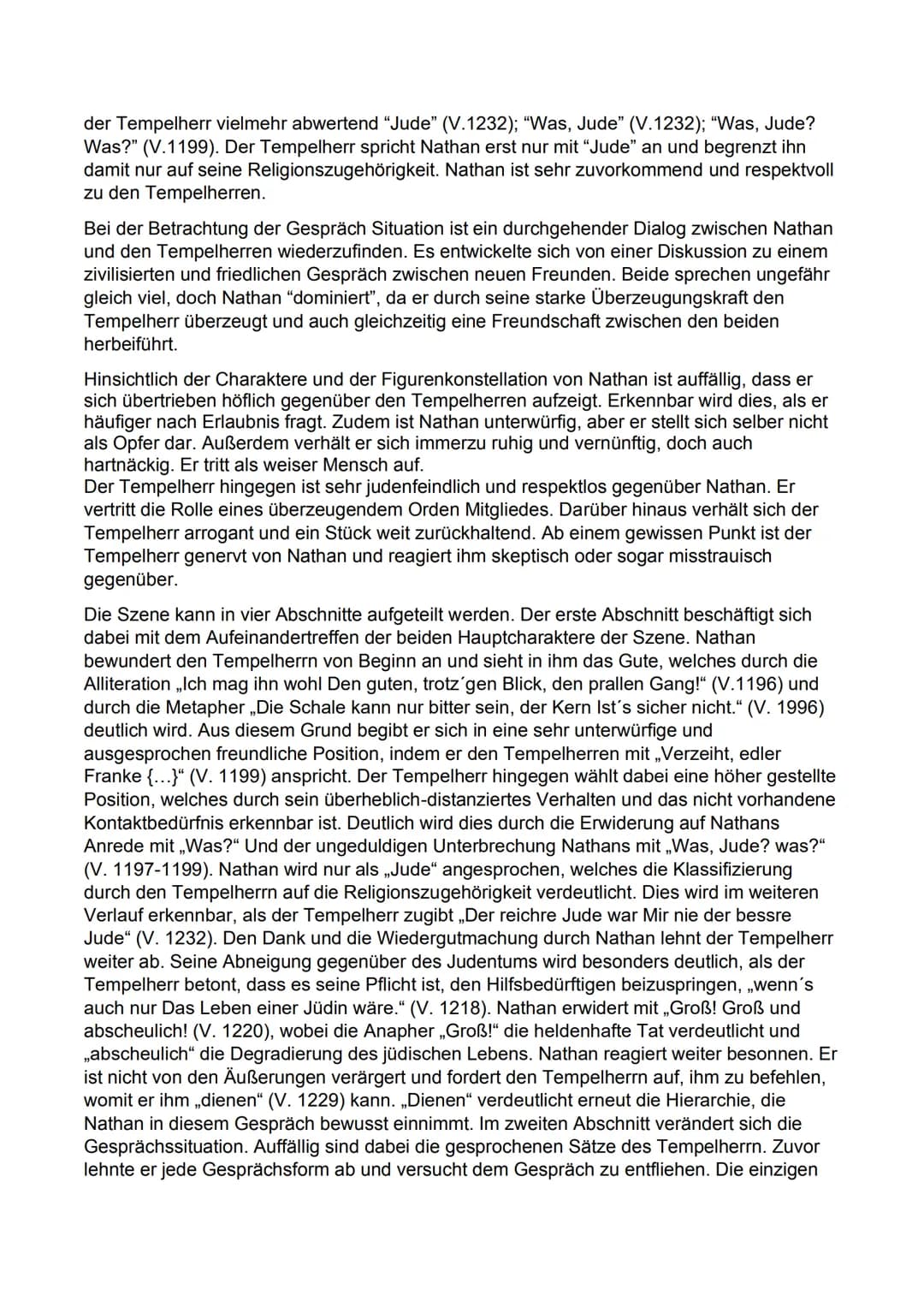 (Thea Marx Ec)
Szenenanalyse 2.Aufzug, 5. Auftritt
4.05.2022
Das Drama "Nathan der Weise", von Gotthold Ephraim Lessing aus dem Jahre 1779, 
