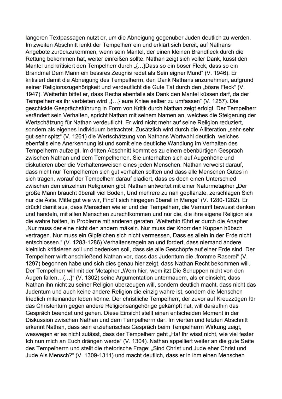 (Thea Marx Ec)
Szenenanalyse 2.Aufzug, 5. Auftritt
4.05.2022
Das Drama "Nathan der Weise", von Gotthold Ephraim Lessing aus dem Jahre 1779, 