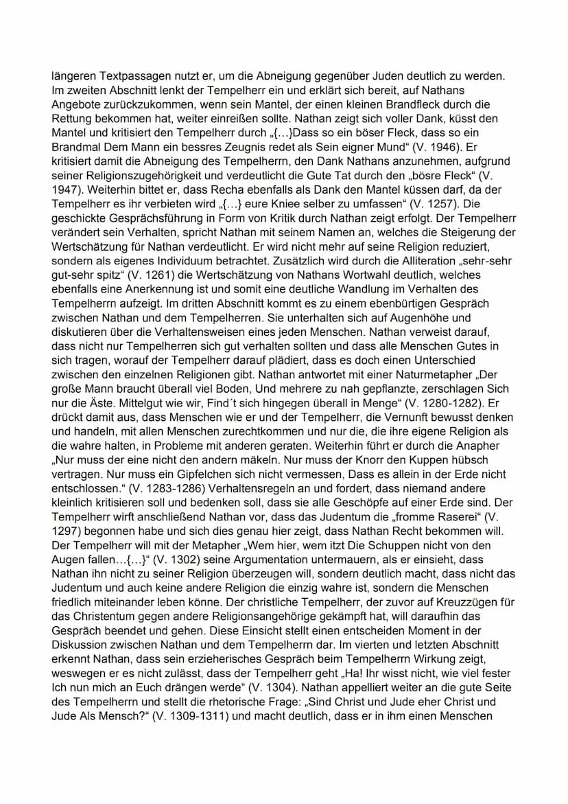 (Thea Marx Ec)
Szenenanalyse 2.Aufzug, 5. Auftritt
4.05.2022
Das Drama "Nathan der Weise", von Gotthold Ephraim Lessing aus dem Jahre 1779, 