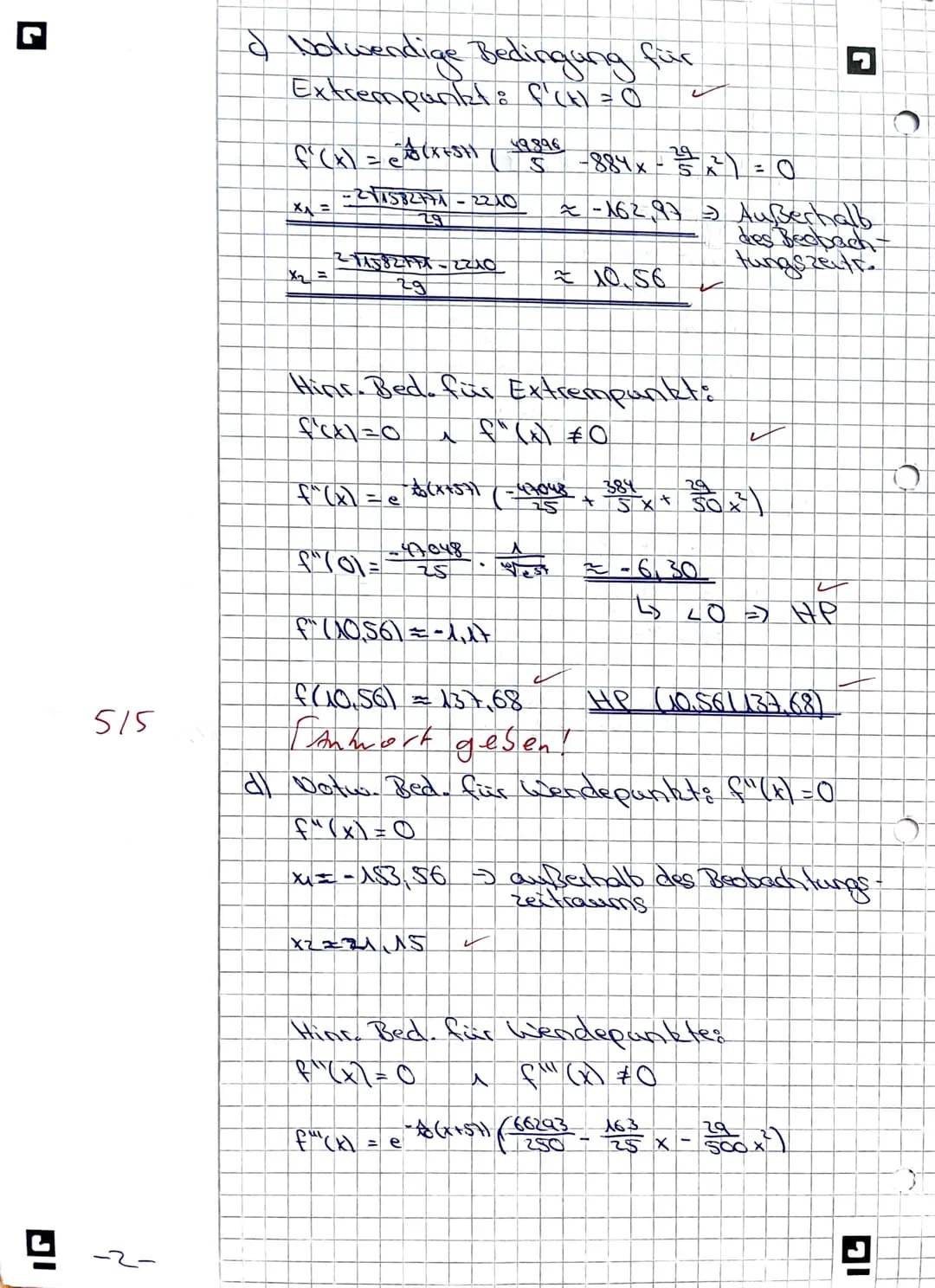 Mathe-Klausur'
Thema: Analysis (e-Funktionen)
Hilfsmittelfreier Teil - Zeit: Maximal 40 Minuten
Aufgabe 1:
Gegeben ist die Funktion f durch 