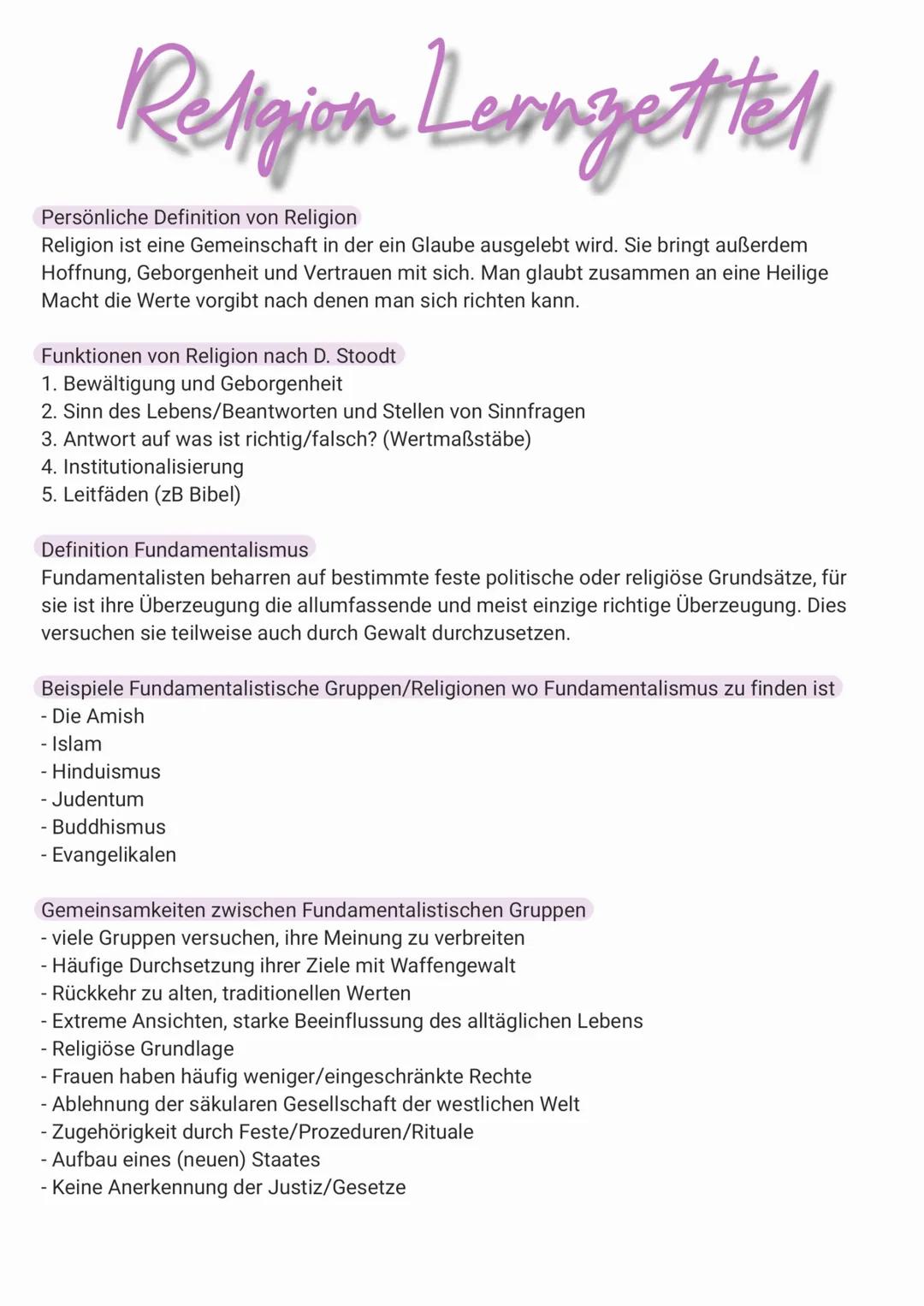 # Religion LemayetiteM

Persönliche Definition von Religion
Religion ist eine Gemeinschaft in der ein Glaube ausgelebt wird. Sie bringt auße