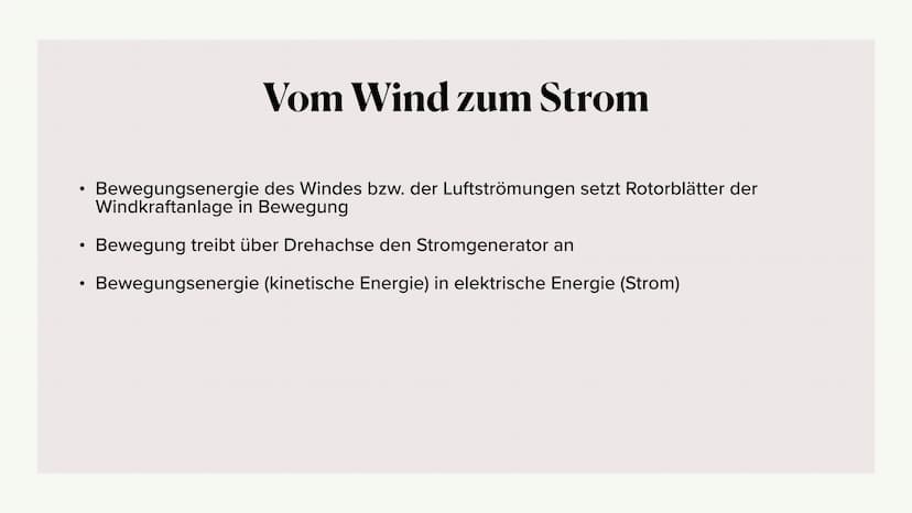 Energie durch
Windräder ●
●
●
Definition
Wind- Strom?
• Positive Aspekte
●
Negative Aspekte
●
Gliederung
Vom Wind zum Strom
Funktionsweise e
