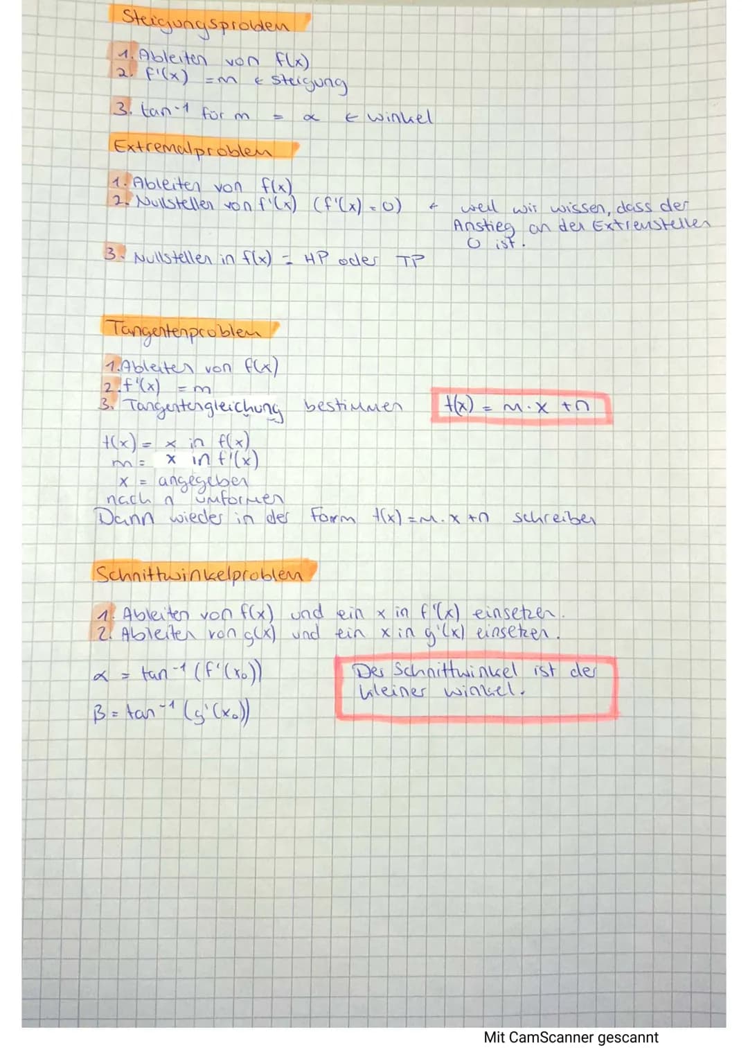 e
Mathe
Lernzettel
Wichtige Punkte bei Funktionen und ihre Eigenschaften
Bereich vor dem
Hochpunkt: Der Anstieg der Tangente in
HP posity. A