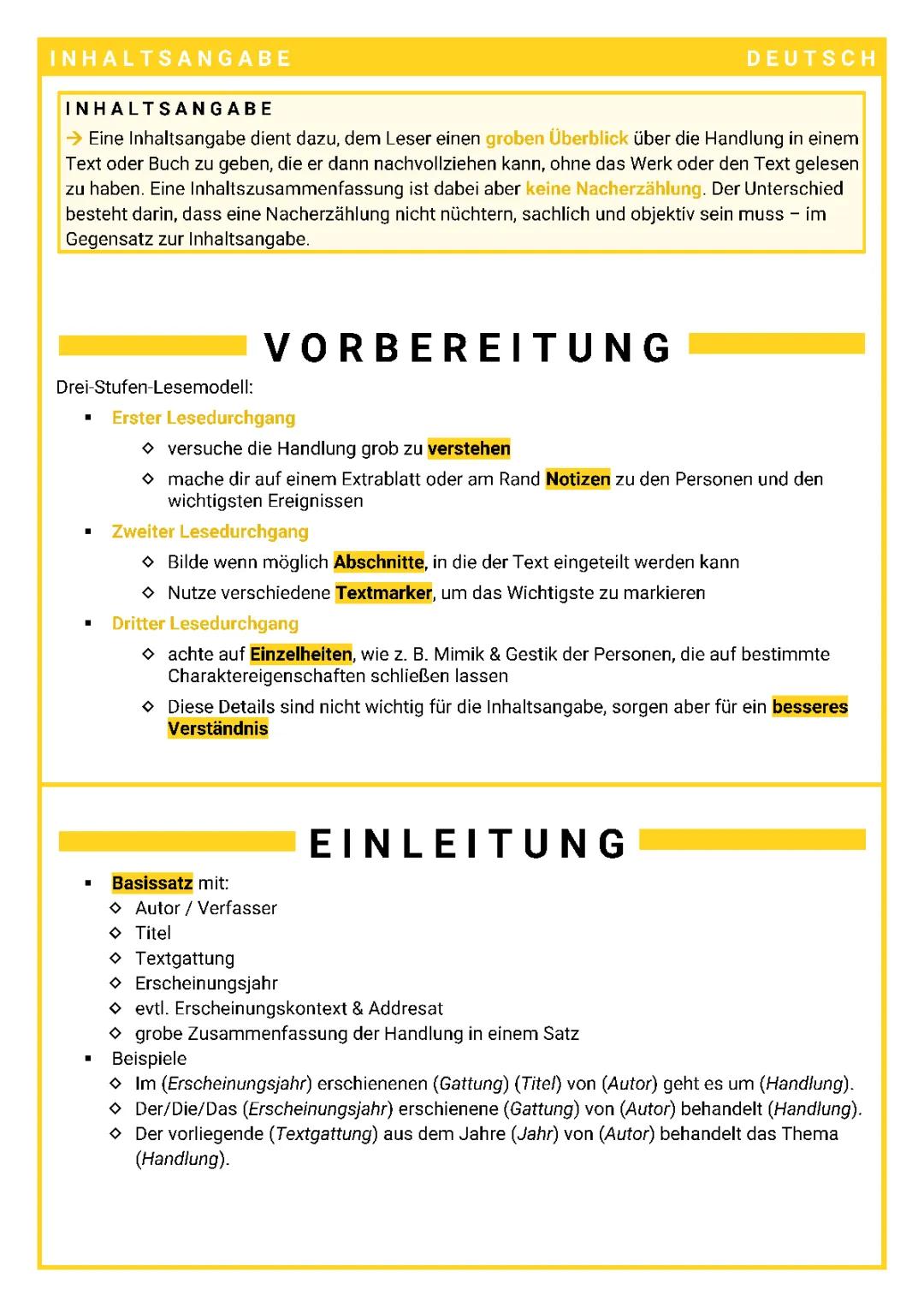 Wie schreibt man eine Inhaltsangabe? Tipps, Beispiele und Übungen