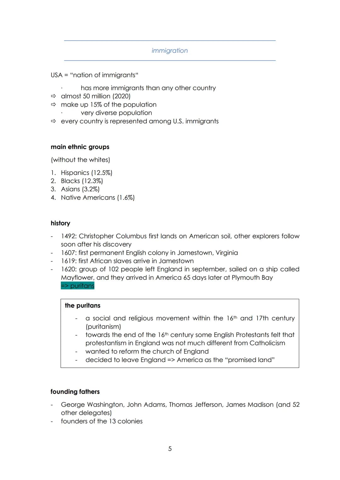 01 | usa
ENGLISCH-₂ABITUR
zusammenfassung
american dream
the usa was and still is a country of unlimited opportunities where people can work