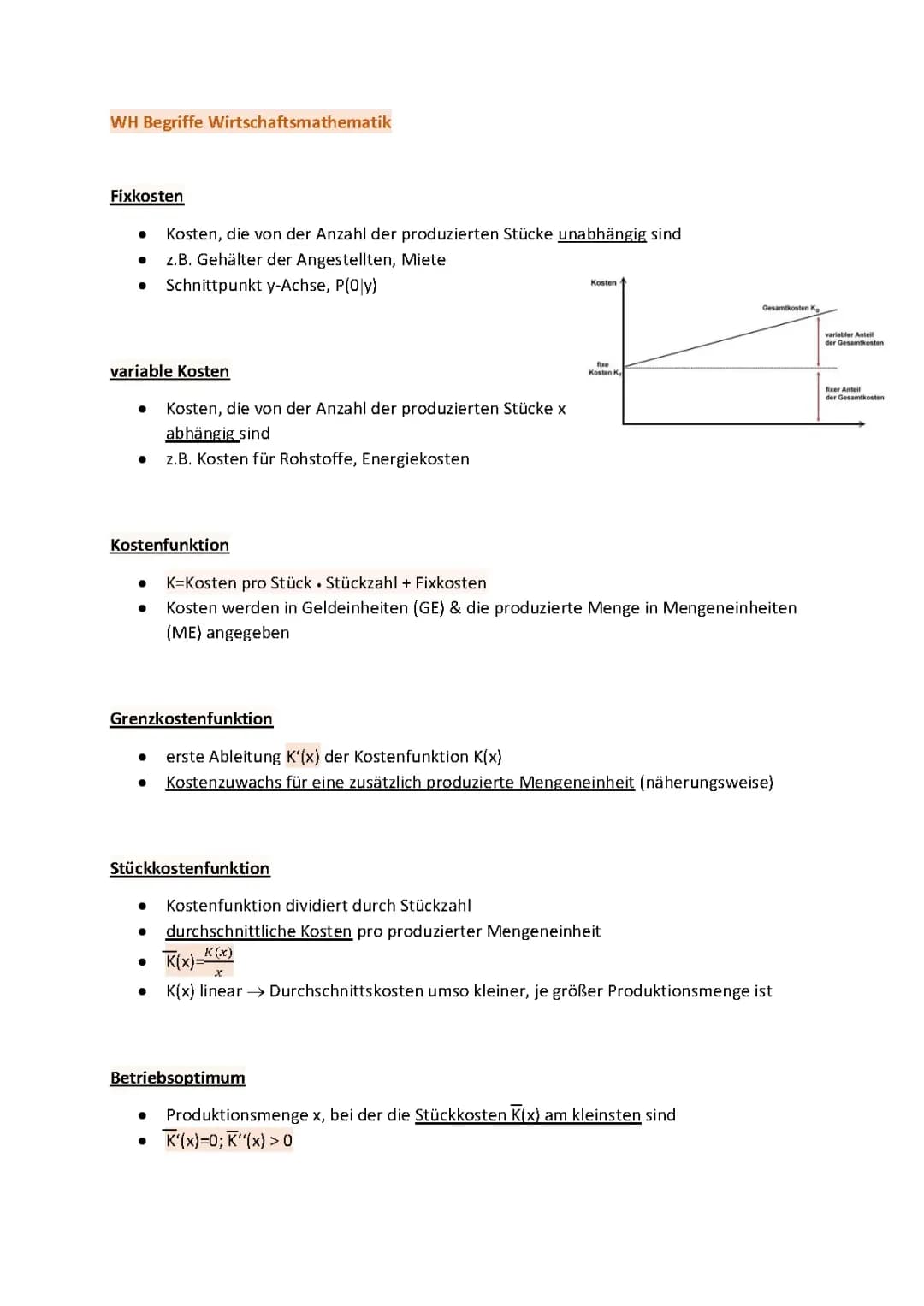 Wirtschaftsmathematik 