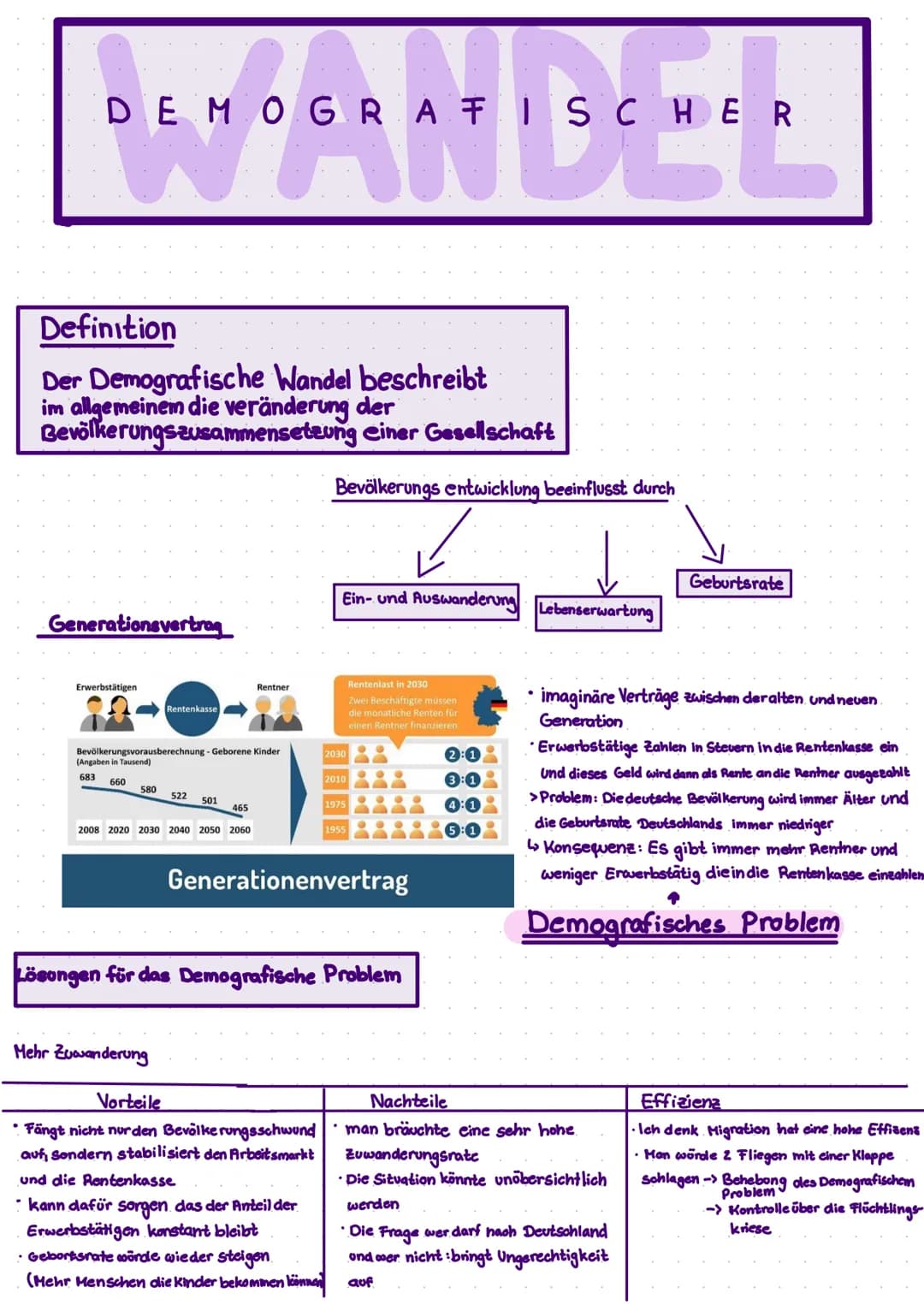 DEMOGRAFISCHER
Definition
Der Demografische Wandel beschreibt
im allgemeinem die veränderung der
Bevölkerungszusammensetzung einer Gesellsch