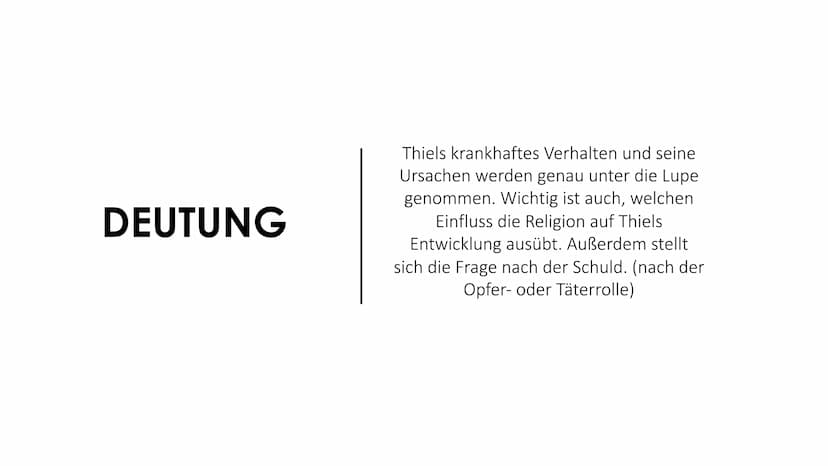 BAHNWÄRTER THIEL INHALT
Zeitstrahl
Die Geschichte dreht sich um den
Bahnwärter Thiel und dessen Entwicklung
vom Tod seiner ersten Frau Minna