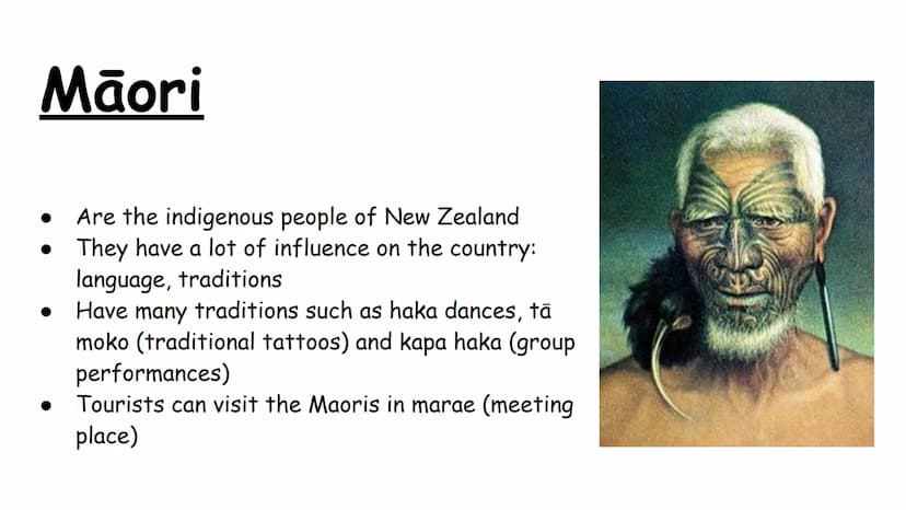 New Zealand • Geography and general facts
•
Flag of New Zealand
History
Māori
Animals
Contents
• Landscapes
• Sights
Tourism
Pros and Cons o
