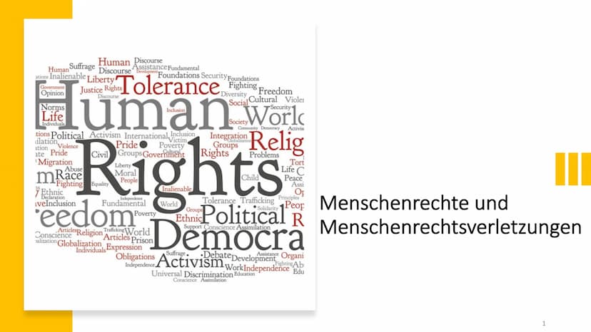 Menschenrechte und Menschenrechtsverletzungen
1 Allgemeines
Jeder Mensch ist einzigartig: wir alle haben verschiedene Talente, Stärken und
S