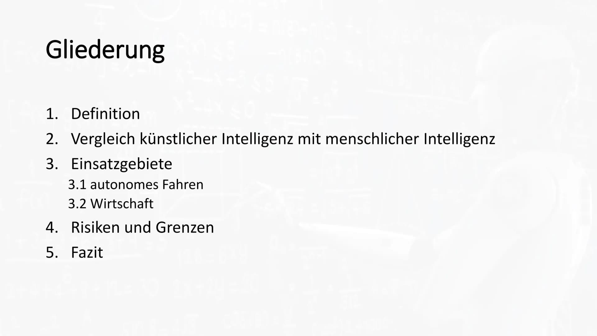 1. Definition
Teilgebiet der Informatik, dass sich mit der technischen Nachbildung menschlicher Intelligenz
befasst.
■
■
■
■
■
■
2. Vergleic