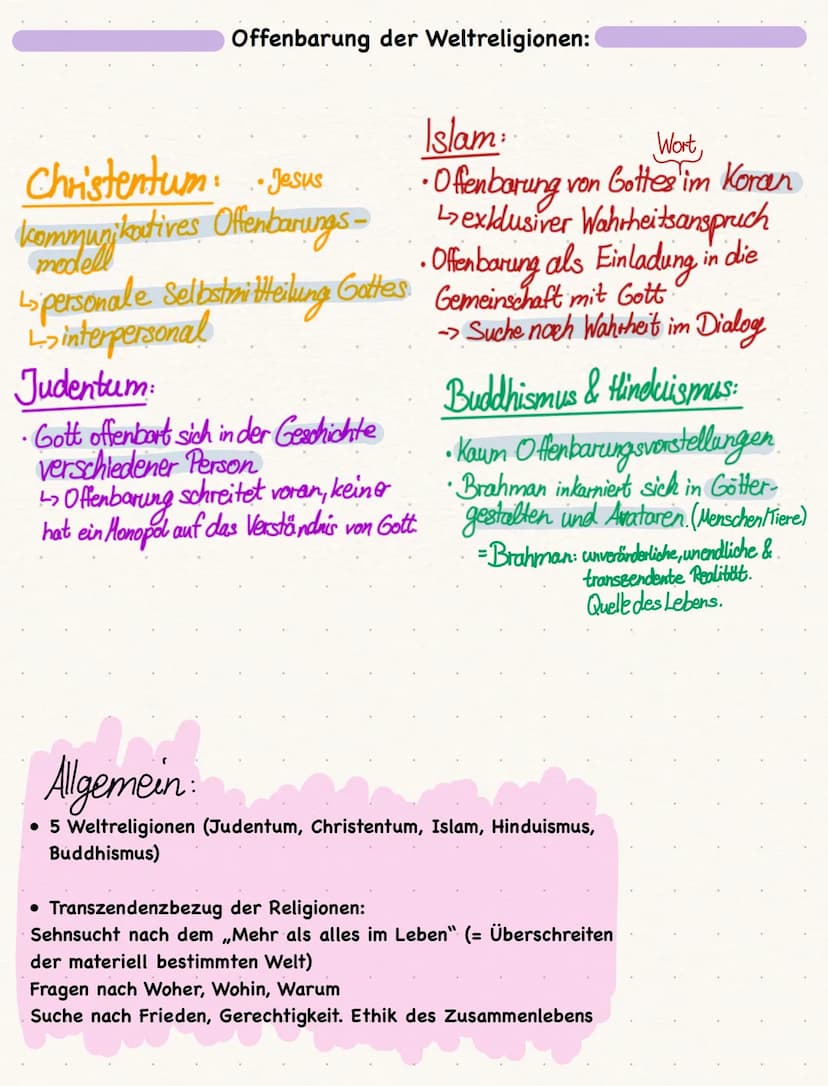 Transzendenz: (lat. transcendence hinüberschreiten, überschreiten)
• Bezeichnet den Bereich jenseits der natürlichen menschlichen Welt (des
