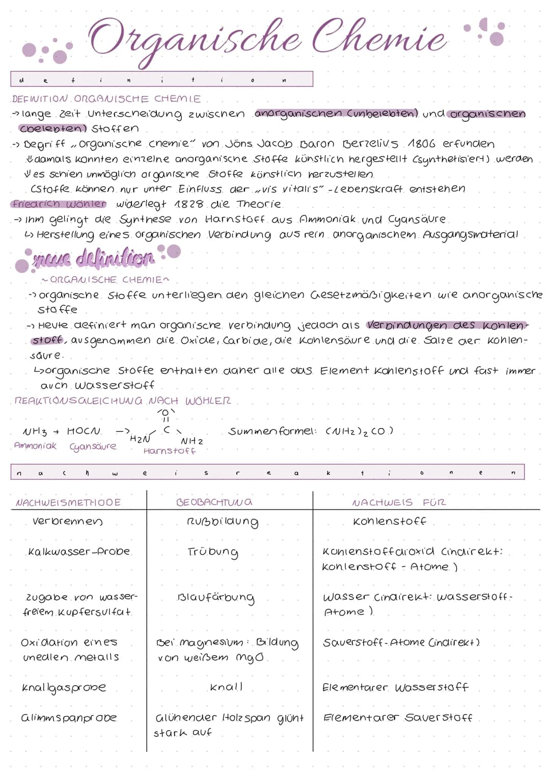 • Organische Chemie :
d
+ i
DEFINITION ORGANISCHE CHEMIE
→→lange Zeit unterscheidung zwischen anorganischen (unbelebten) und organischen
cbe