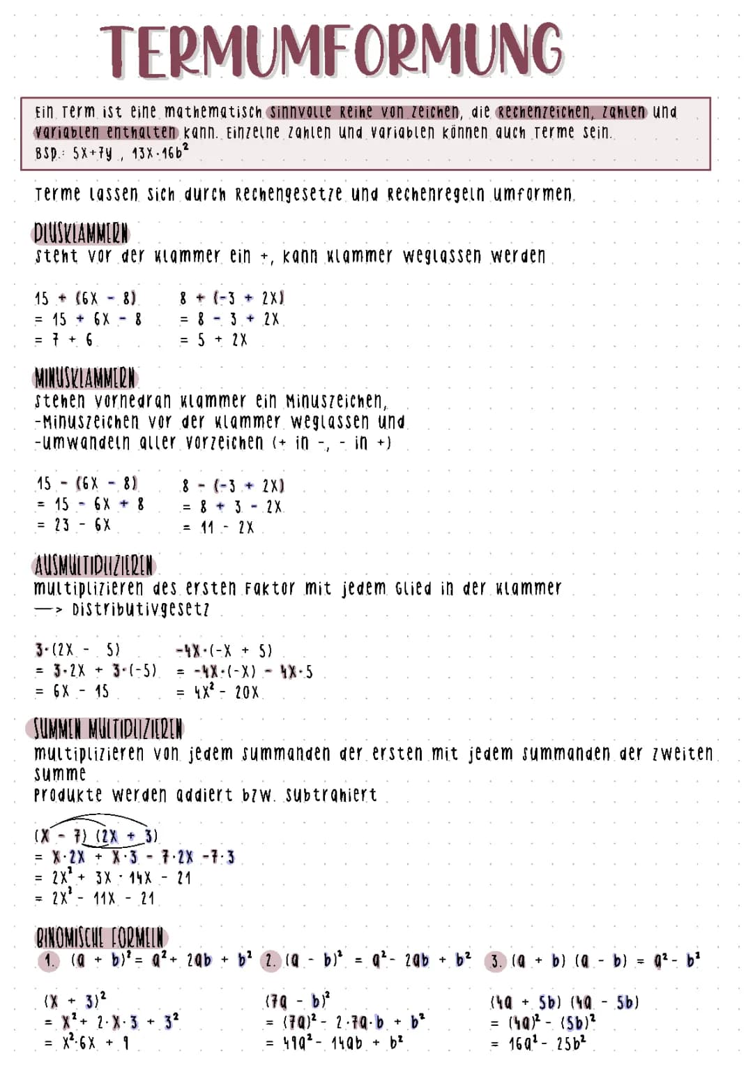 Termumformung