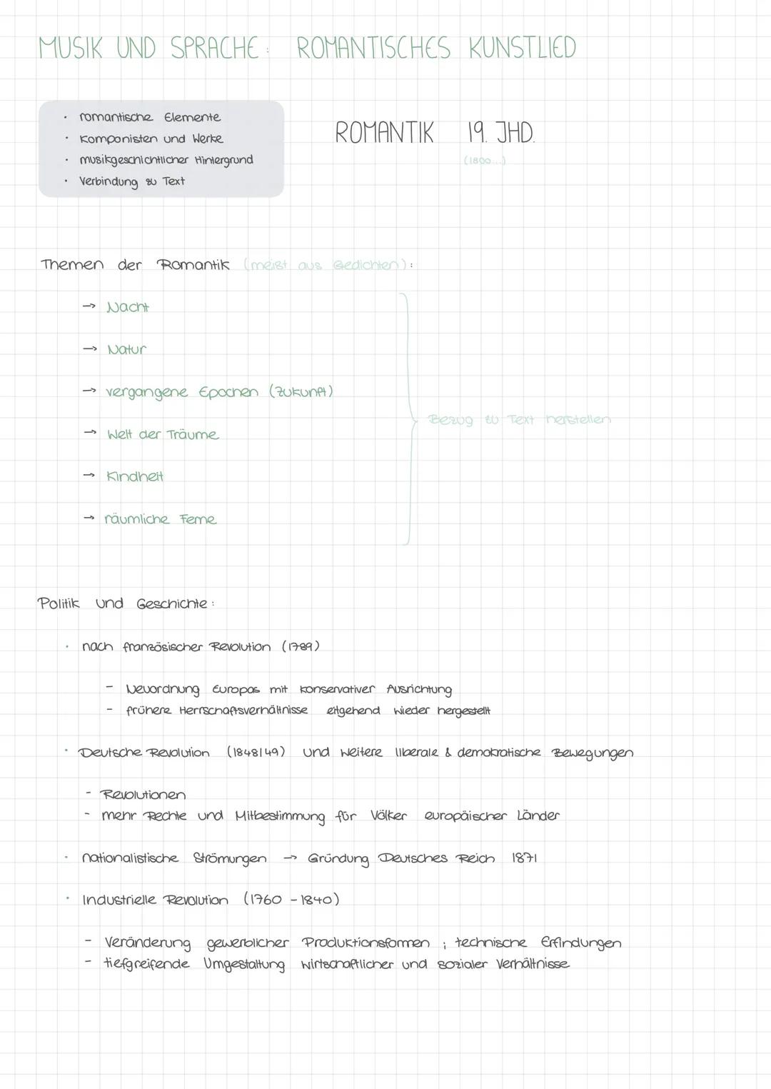 MUSIK UND SPRACHE ROMANTISCHES KUNSTLIED
.
romantische Elemente
Komponisten und Werke
musikgeschichtlicher Hintergrund
Verbindung & Text
The