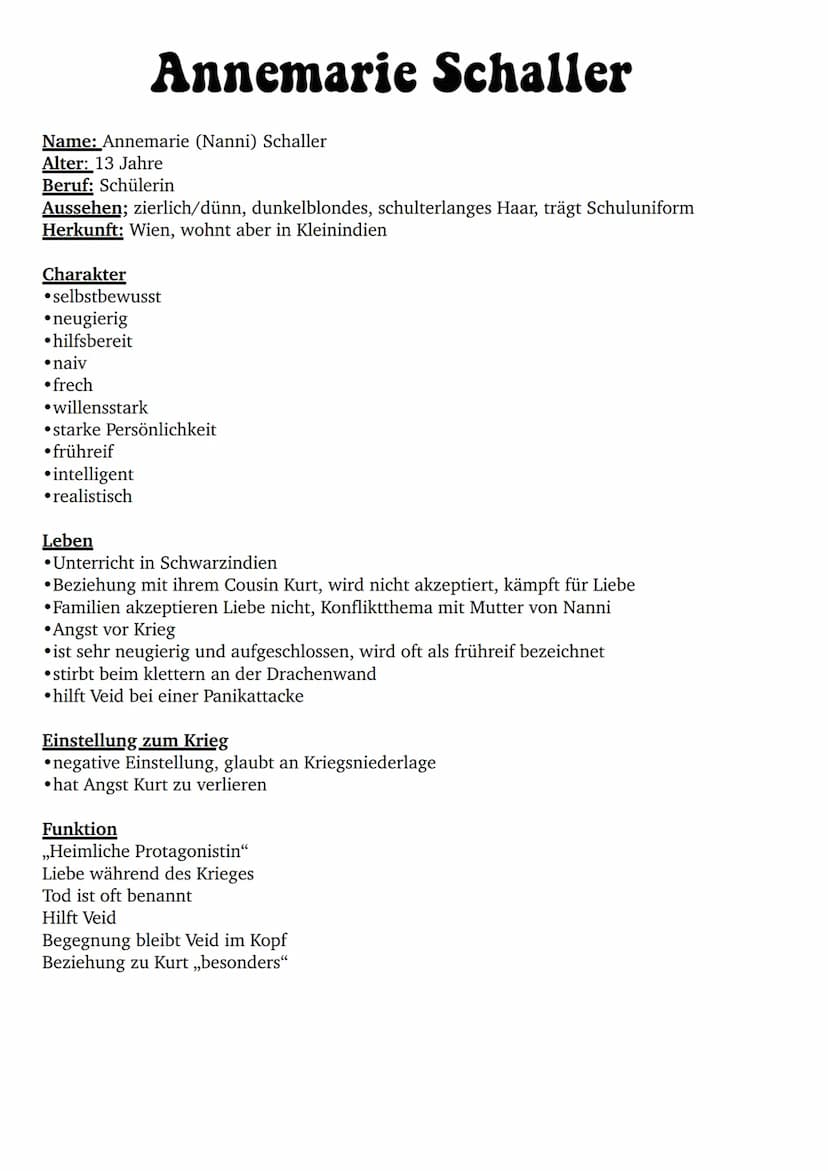 Figurenkabinett
Wer Ist Wer?
Wie Stehen Die Figuren Zueinander?
Wie Tragen Sie Zum Handlungsverlauf
Bei?
Was Ist Deren Funktion? Name: Veid 