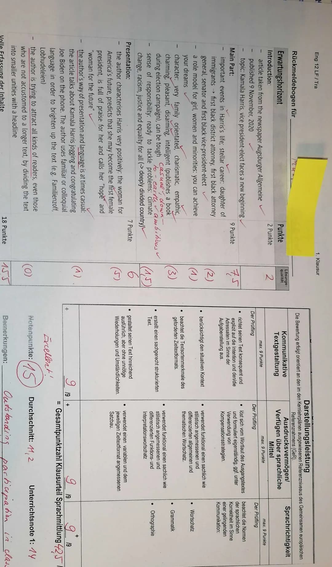 Eng 12 LF / Tra
5
10
Mediation German -> English
down to
earth
Topic: Immigration to the USA / The American Dream
Text: Die neue Vizepräside