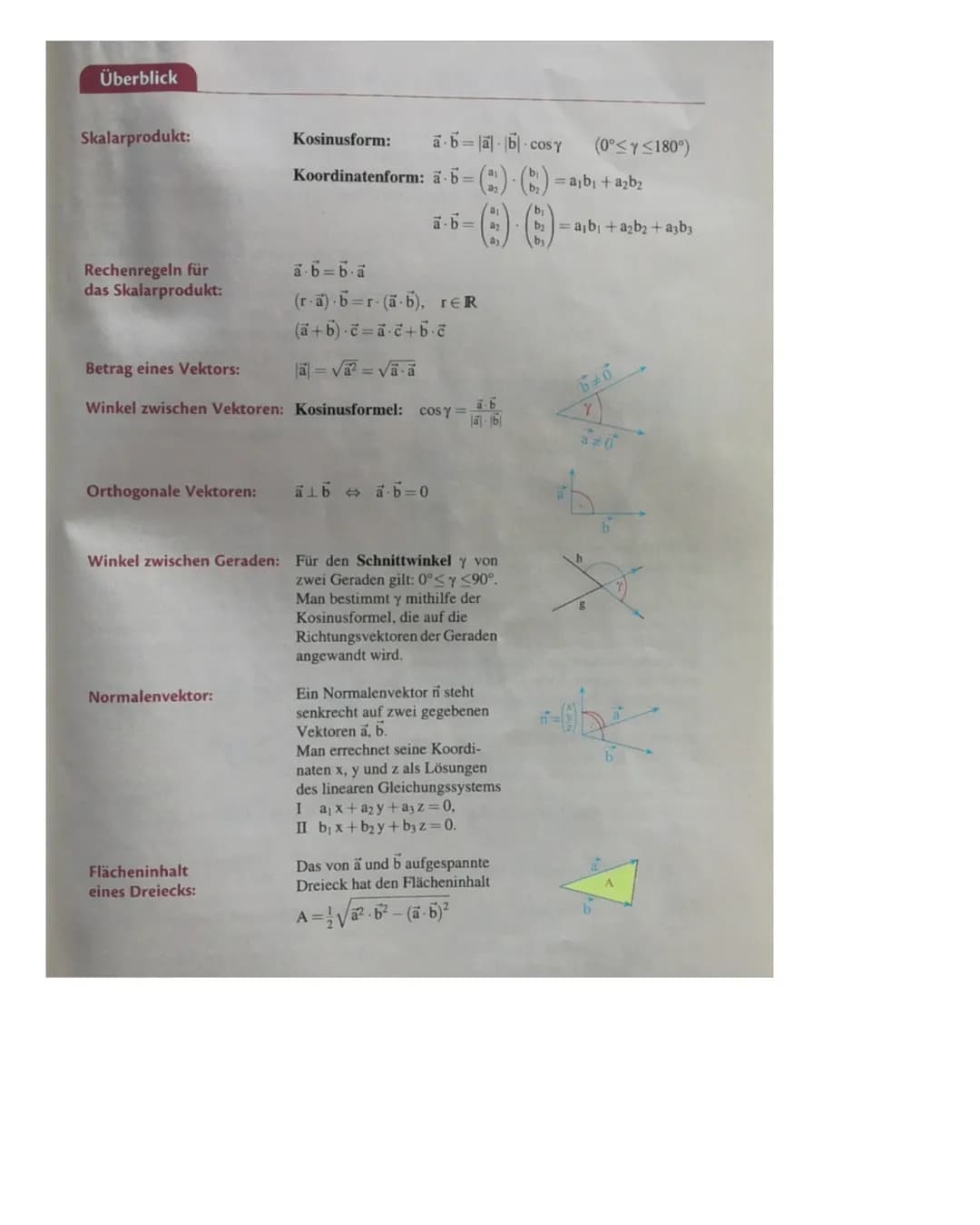 Q3
Ebenengleichungen
Parametergleichung
ER=2+r+sv
L> in Normalengleichung umwandeln
Beispiel E:-()+()+ (5)
1. Bilden des Kreuzprodukter:
()X