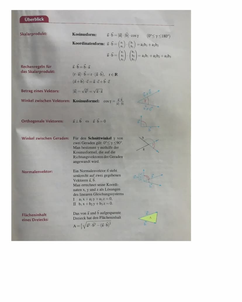 Q3
Ebenengleichungen
Parametergleichung
ER=2+r+sv
L> in Normalengleichung umwandeln
Beispiel E:-()+()+ (5)
1. Bilden des Kreuzprodukter:
()X