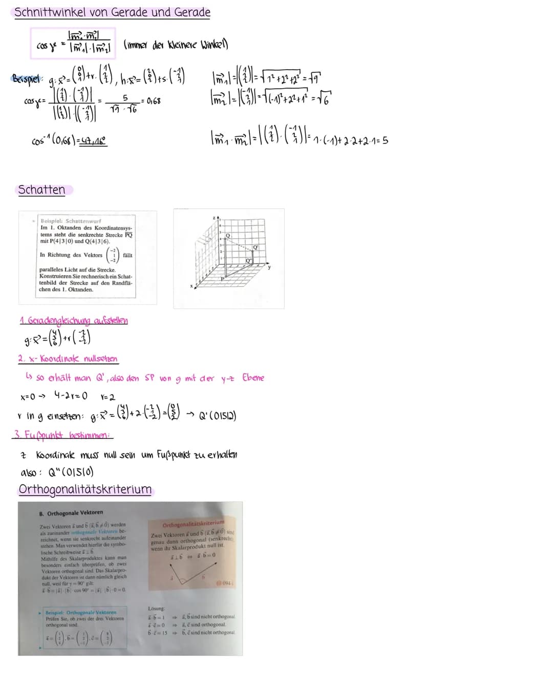 Q3
Ebenengleichungen
Parametergleichung
ER=2+r+sv
L> in Normalengleichung umwandeln
Beispiel E:-()+()+ (5)
1. Bilden des Kreuzprodukter:
()X