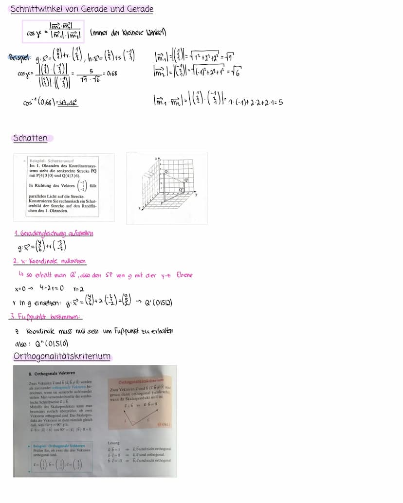 Q3
Ebenengleichungen
Parametergleichung
ER=2+r+sv
L> in Normalengleichung umwandeln
Beispiel E:-()+()+ (5)
1. Bilden des Kreuzprodukter:
()X