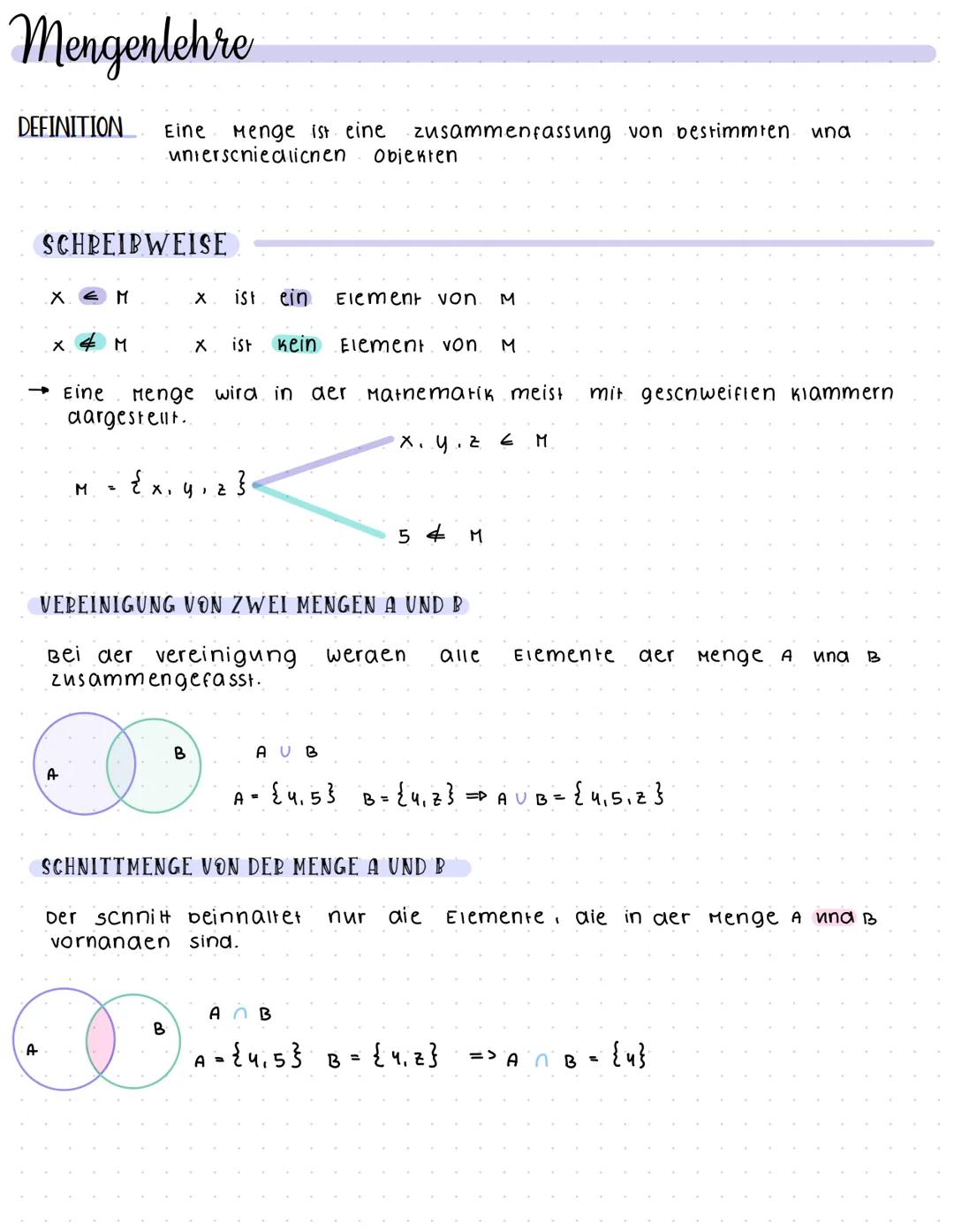 MATHE NOTES
S Aussagenlogik
DEFINITION Eine Aussage ist ein satz, der eindeutig richtig oder faison ist.
→ Eine Aussage A ist die Beschreibu