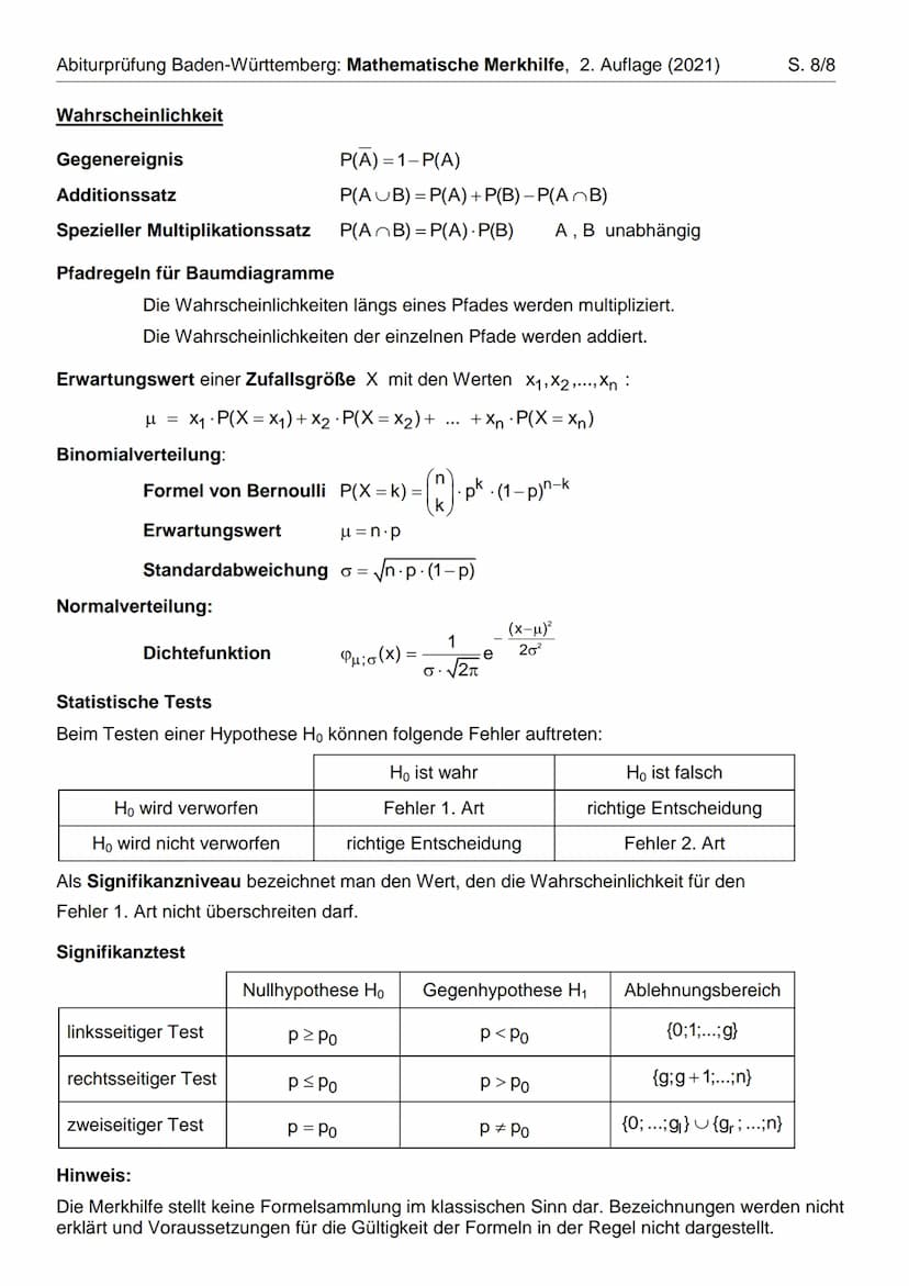 Abiturprüfung Baden-Württemberg: Mathematische Merkhilfe, 2. Auflage (2021)
Ebene Figuren
Dreieck
Dreieck
A
gleichschenkliges
gleichseitiges