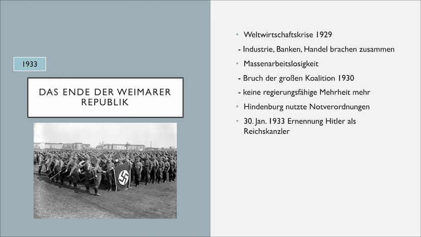 WEIMARER REPUBLIK INHALTSVERZEICHNIS
[. Gründung der Weimarer Republik
2. Novemberrevolution
3. Spartakusaufstand
4. Weimarer Verfassung
5. 