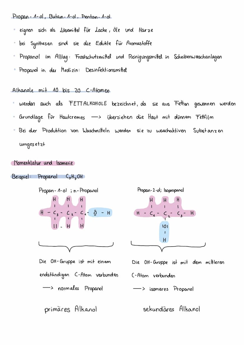 Die HOMOLOGE REIHE der ALKANOLE
Alkanole sind organische Verbindungen, die eine oder mehrere Hydroxy-Gruppen in
Molekülen enthalten (auch Al