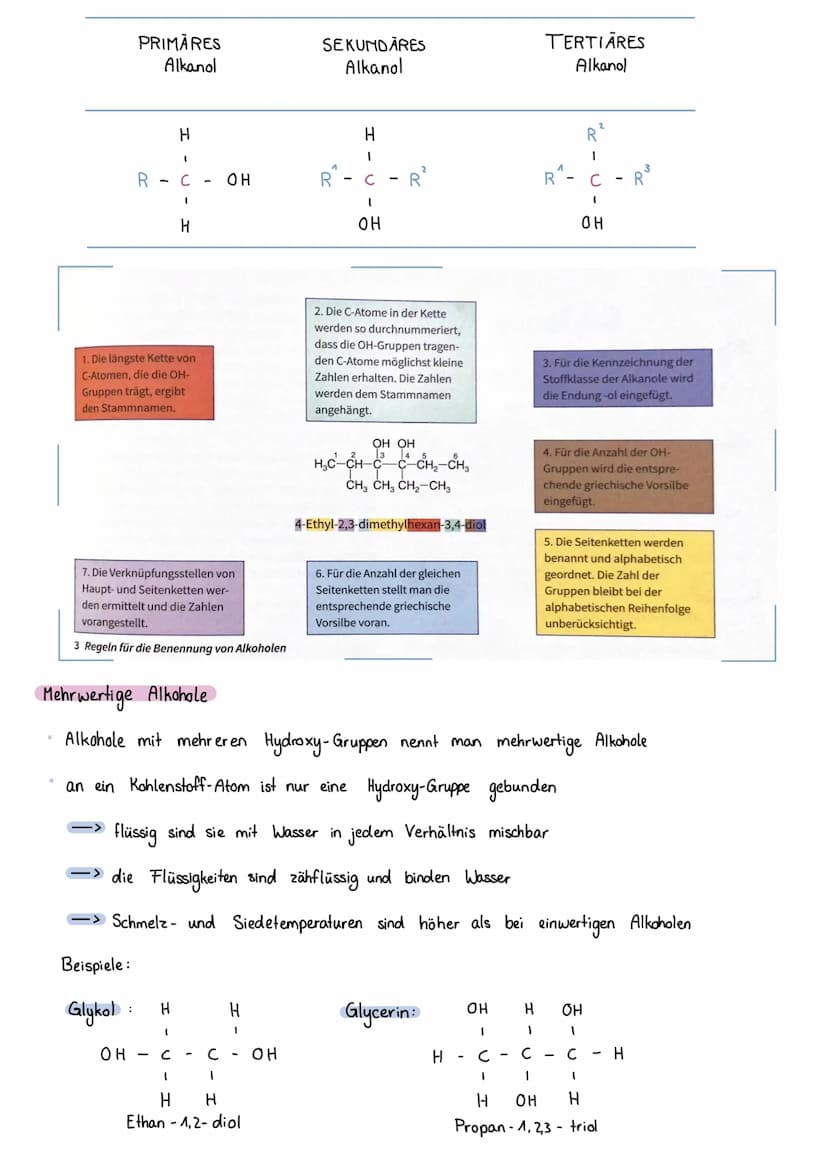 Die HOMOLOGE REIHE der ALKANOLE
Alkanole sind organische Verbindungen, die eine oder mehrere Hydroxy-Gruppen in
Molekülen enthalten (auch Al