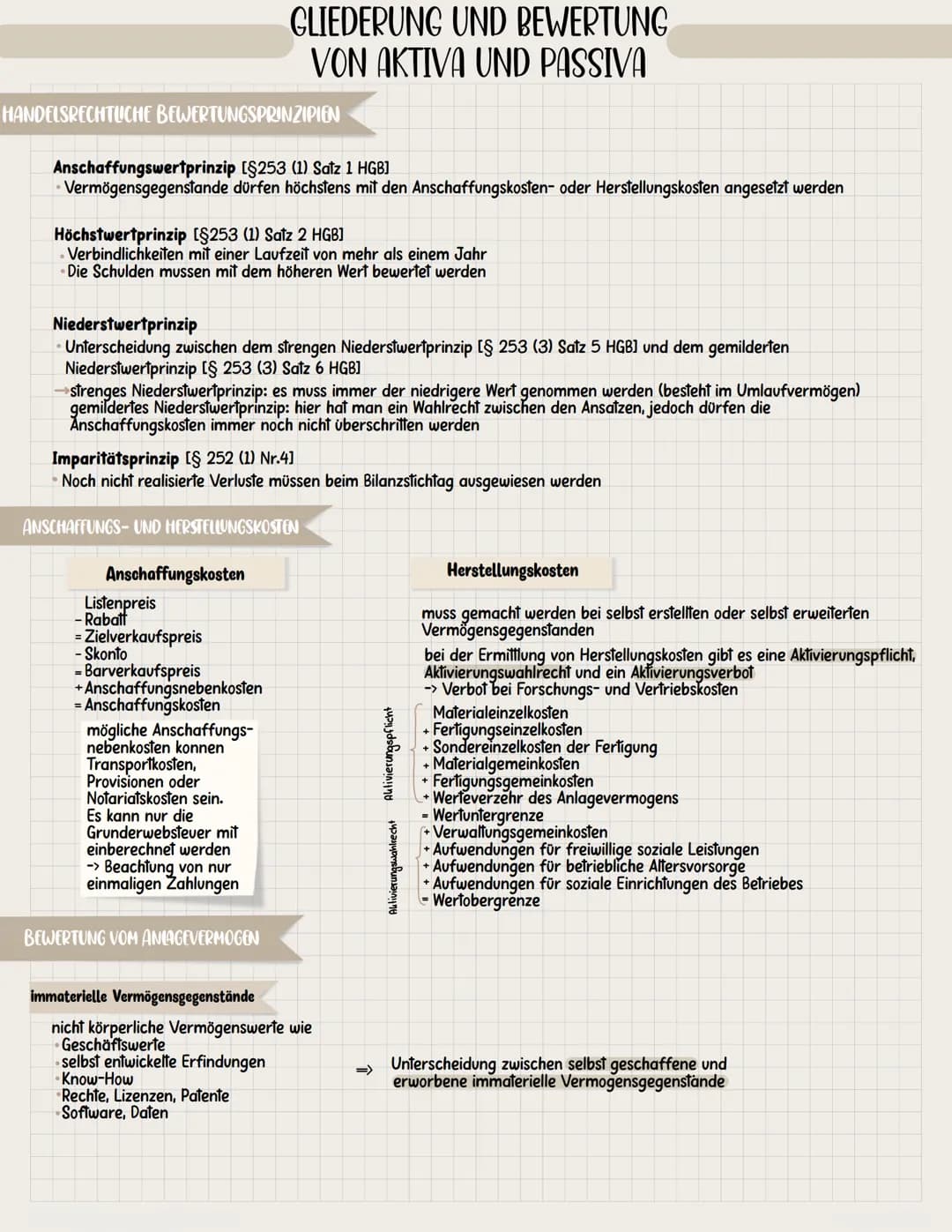 HANDELSRECHTUCHE BEWERTUNGSPRINZIPIEN
Anschaffungswertprinzip
[§253 (1) Satz 1 HGB]
• Vermögensgegenstande dürfen höchstens mit den Anschaff