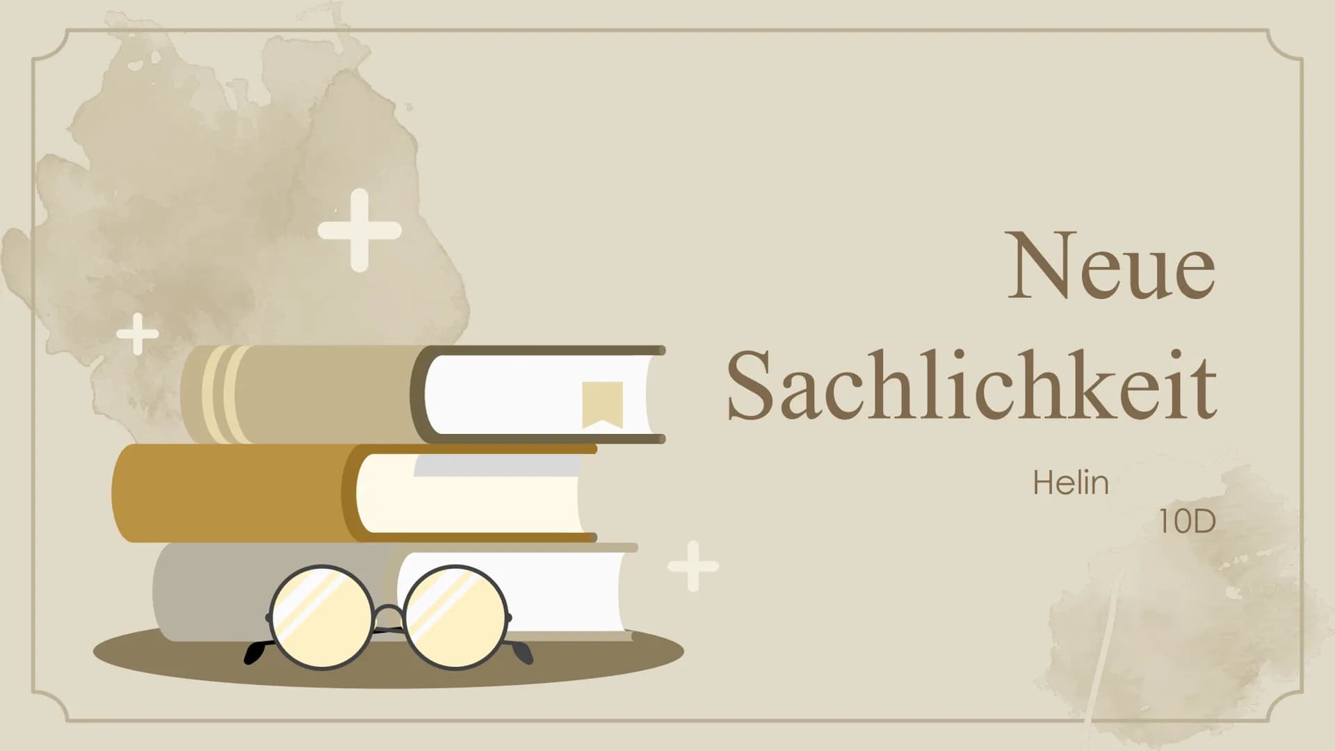 +
+
Neue
Sachlichkeit
Helin
10D Gliederung
01. Historischer Kontext
02.
Worum ging es in der
Neuen Sachlichkeit?
03. Protagonisten
04.
Darst