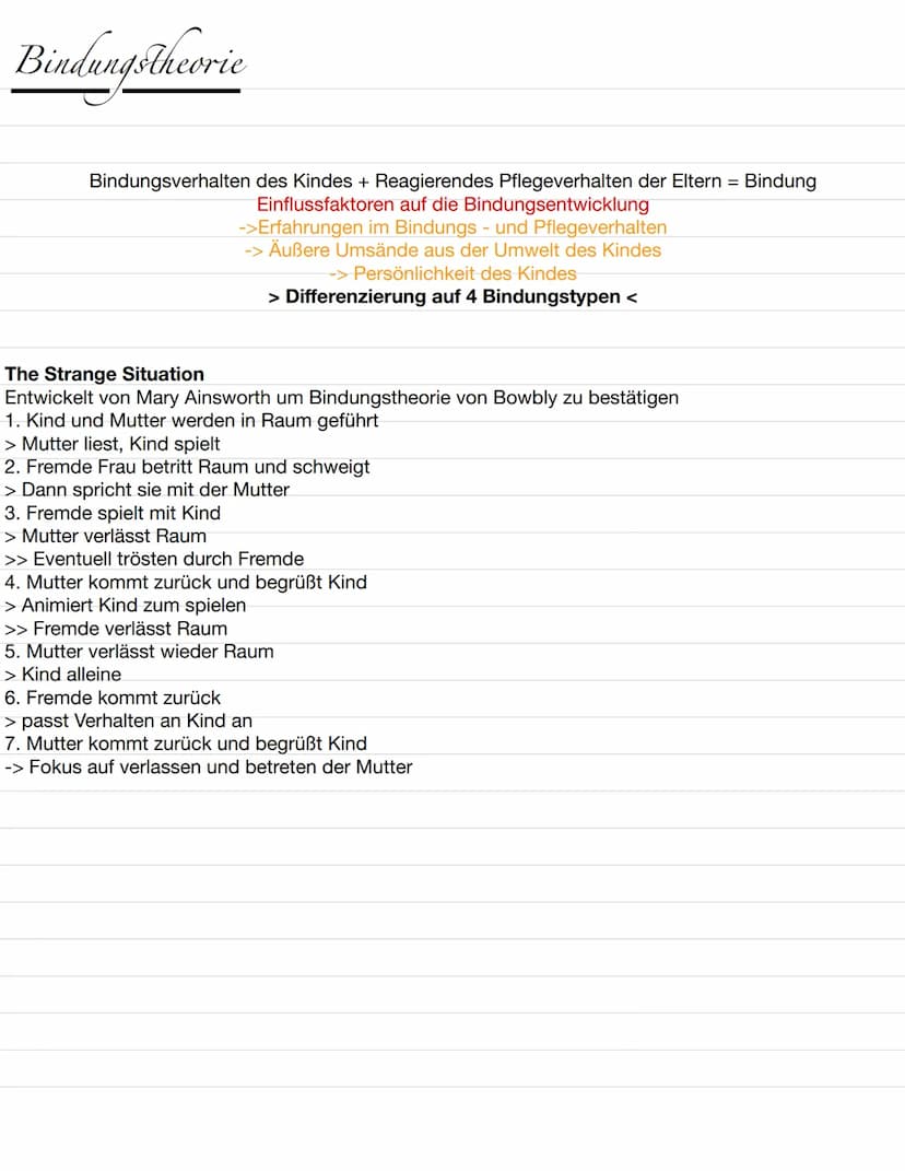 Bindungstheorie
Nach Bowlby, Roberston und Ainsworth
Umfassendes Konzept der Entwicklung der Persöhnlichkeit
Was besagt die Bindungstheorie?