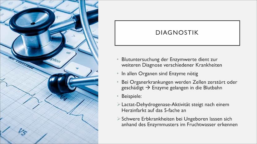 ENZYME IN
DER
MEDIZIN &
DIAGNOSTIK GLIEDERUNG
I.
II.
III. Entwicklung
IV. Anwendungsbereiche
V. Diagnostik
VI. Enzymtherapie
VII. Verabreich