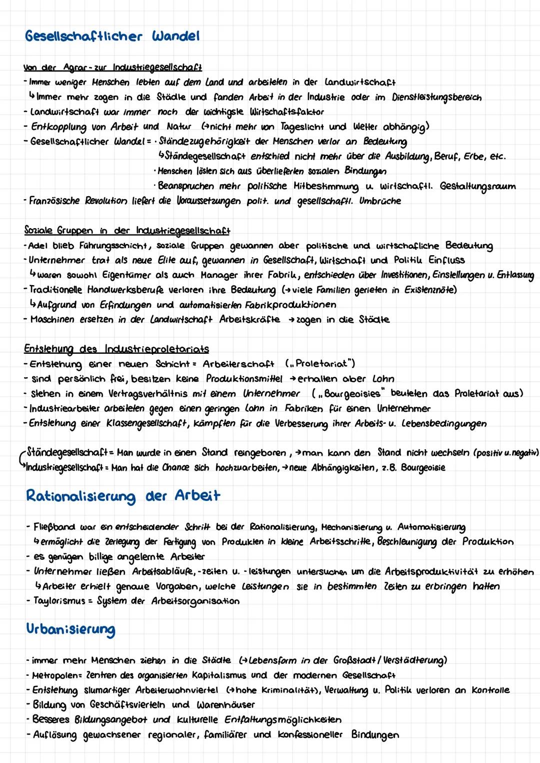 Industrialisierung: Allgemein
Definition
- technischen, wirtschaftlichen und sozialen Wandel
von einer agarisch geprägten Gesellschaft zu ei