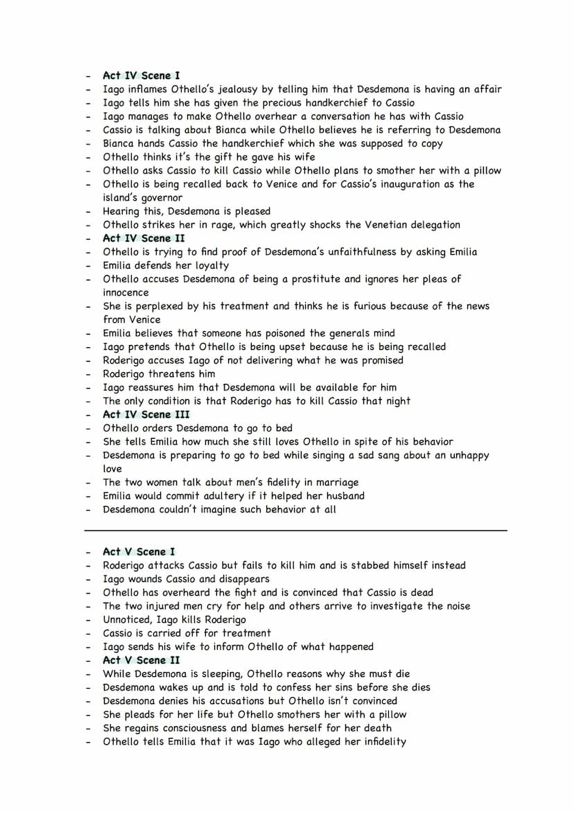 -
William Shakespeare: Othello - Q3
Summary:
Act I Scene I
At night, Iago complains about not having got the promotion to lieutenant
He expe