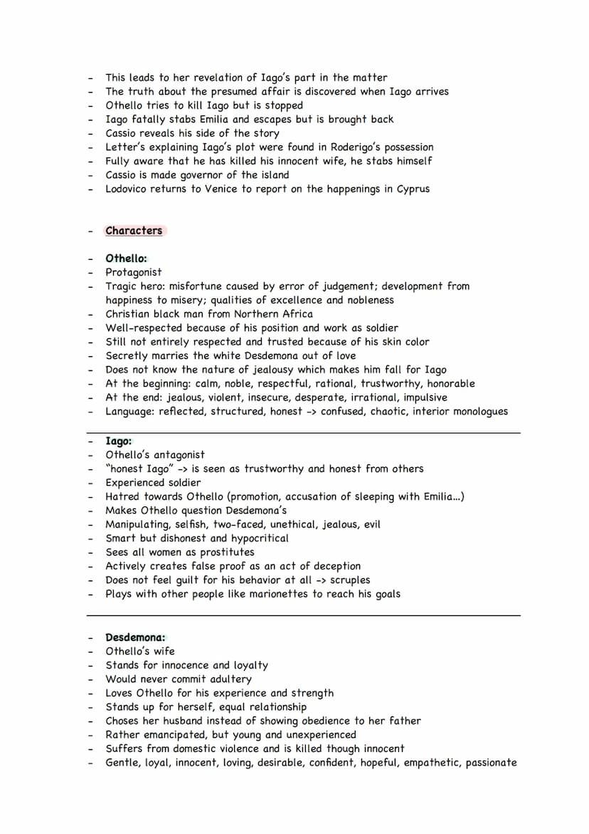 -
William Shakespeare: Othello - Q3
Summary:
Act I Scene I
At night, Iago complains about not having got the promotion to lieutenant
He expe