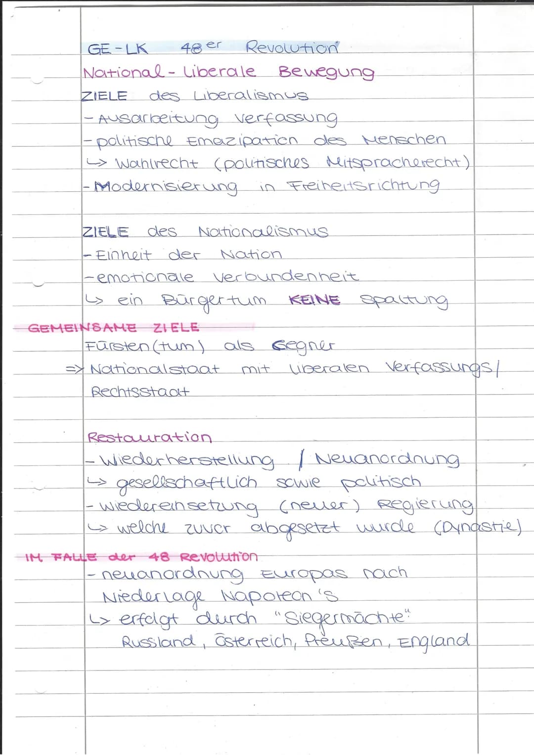 GE-LK
48 er
National - Liberale Bewegung
ZIELE des Liberalismus
Ausarbeitung verfassung
Revolution
-politische Emazipation des Menschen.
-> 