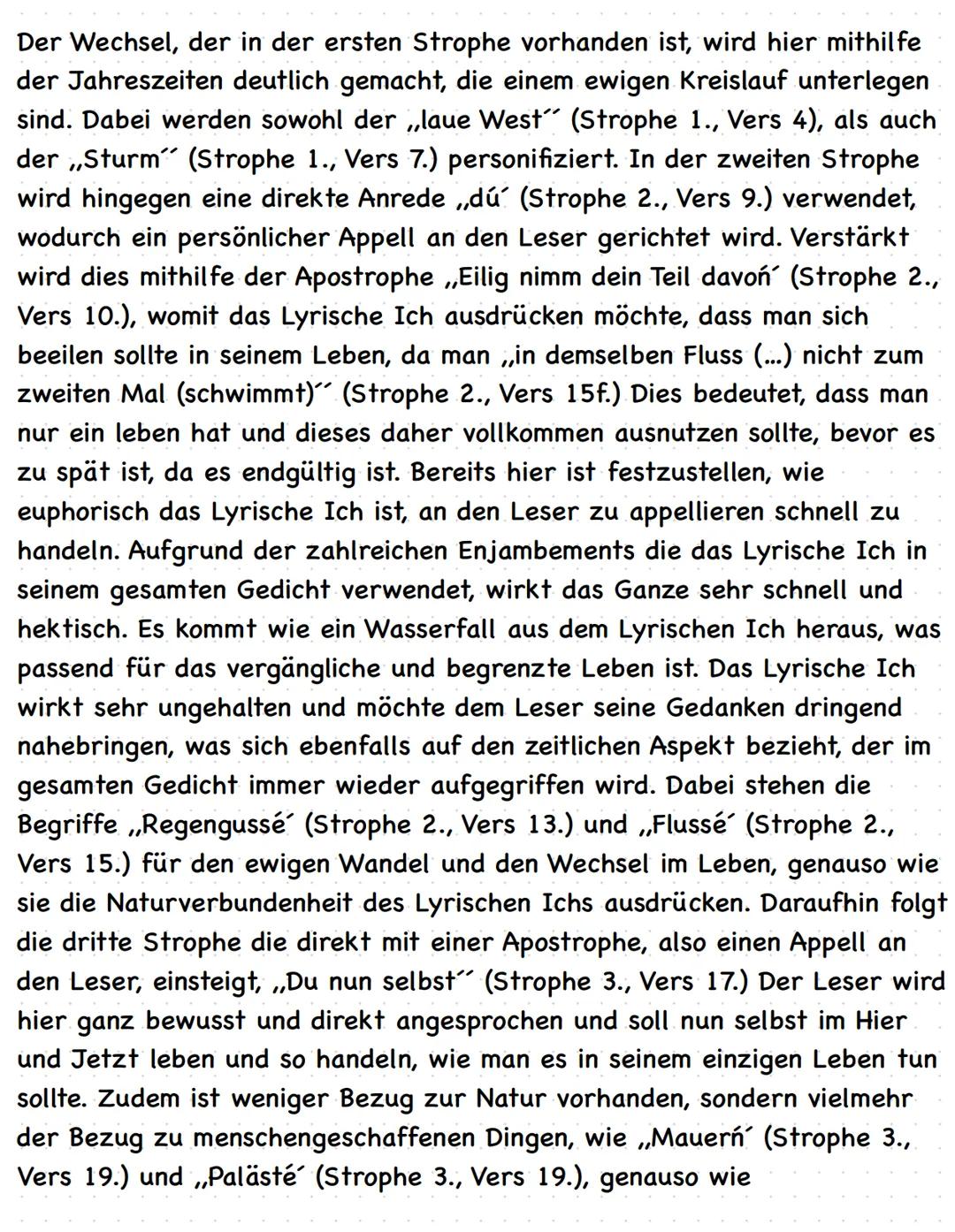 Analyse: Dauer im Wechsel von Johann Wolfgang von Goethe
Das Gedicht ,,Dauer im Wechsel", wurde im Jahre 1803 von Johann
Wolfgang von Geothe
